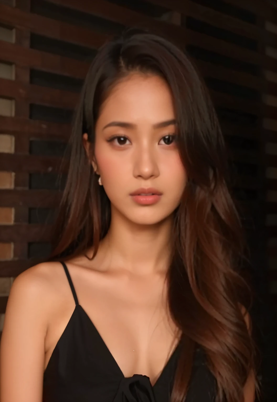 a close up of a woman in a black dress posing for a picture, nivanh chanthara, actress, faridah malik, leaked image, exclusive, cindy avelino, serena malyon, she is about 2 5 years old, 18 years old, she is about 1 6 years old, karla ortiz, popular on instagram