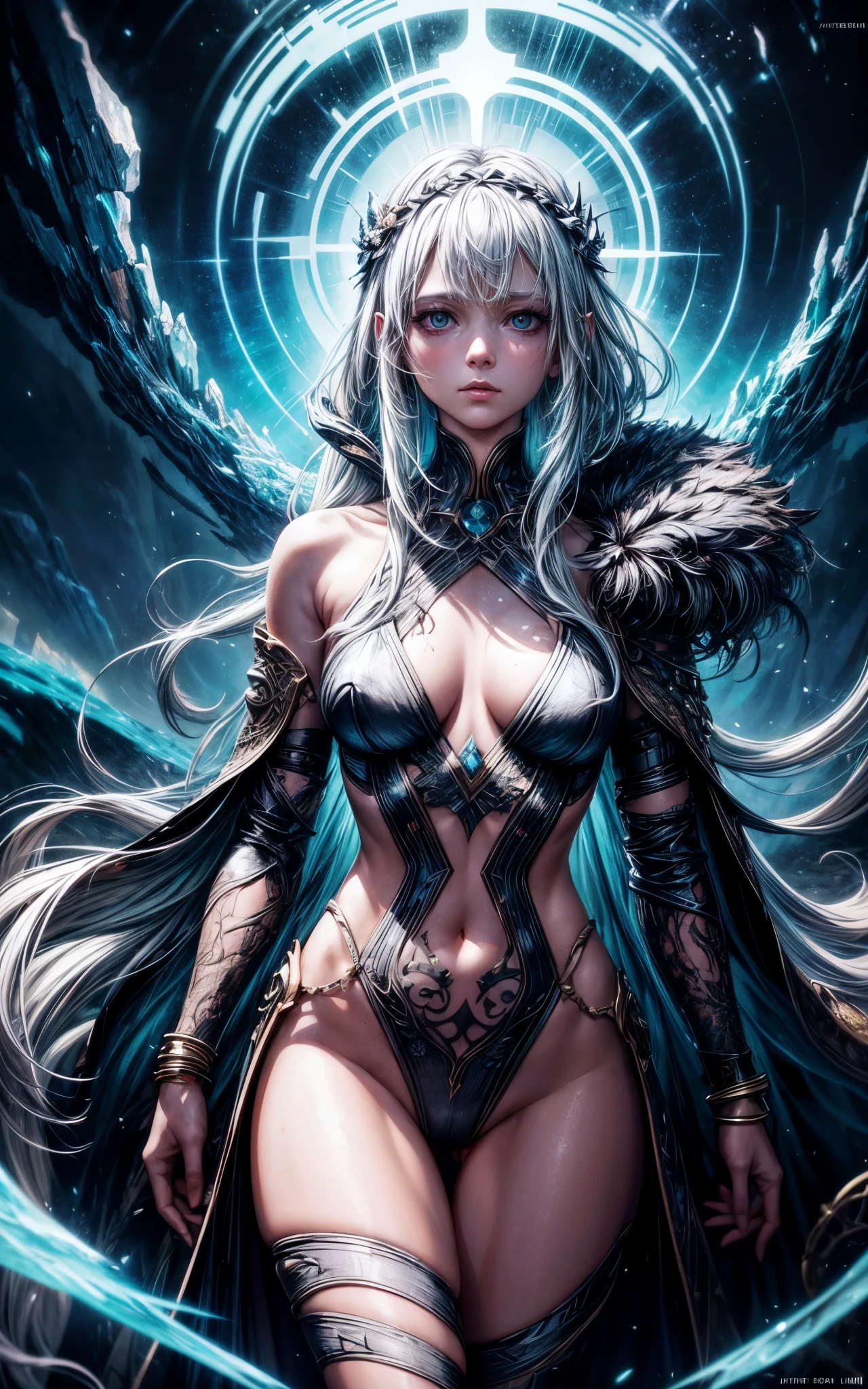 (Alicia Vikander) is Freya the nordic goddess, pale skin, messy, Full body, Beautiful anime waifu style girl, hyperdetailed painting, luminism, art by Carne Griffiths and Wadim Kashin concept art, Iceland background, northern lights, abstract beauty, approaching perfection, pure form, golden ratio, minimalistic, dark atmosphere, unfinished, concept art, intricate details, 8k post production, high resolution, hyperdetailed, trending on artstation, sharp focus, studio photo, intricate details, highly detailed,
