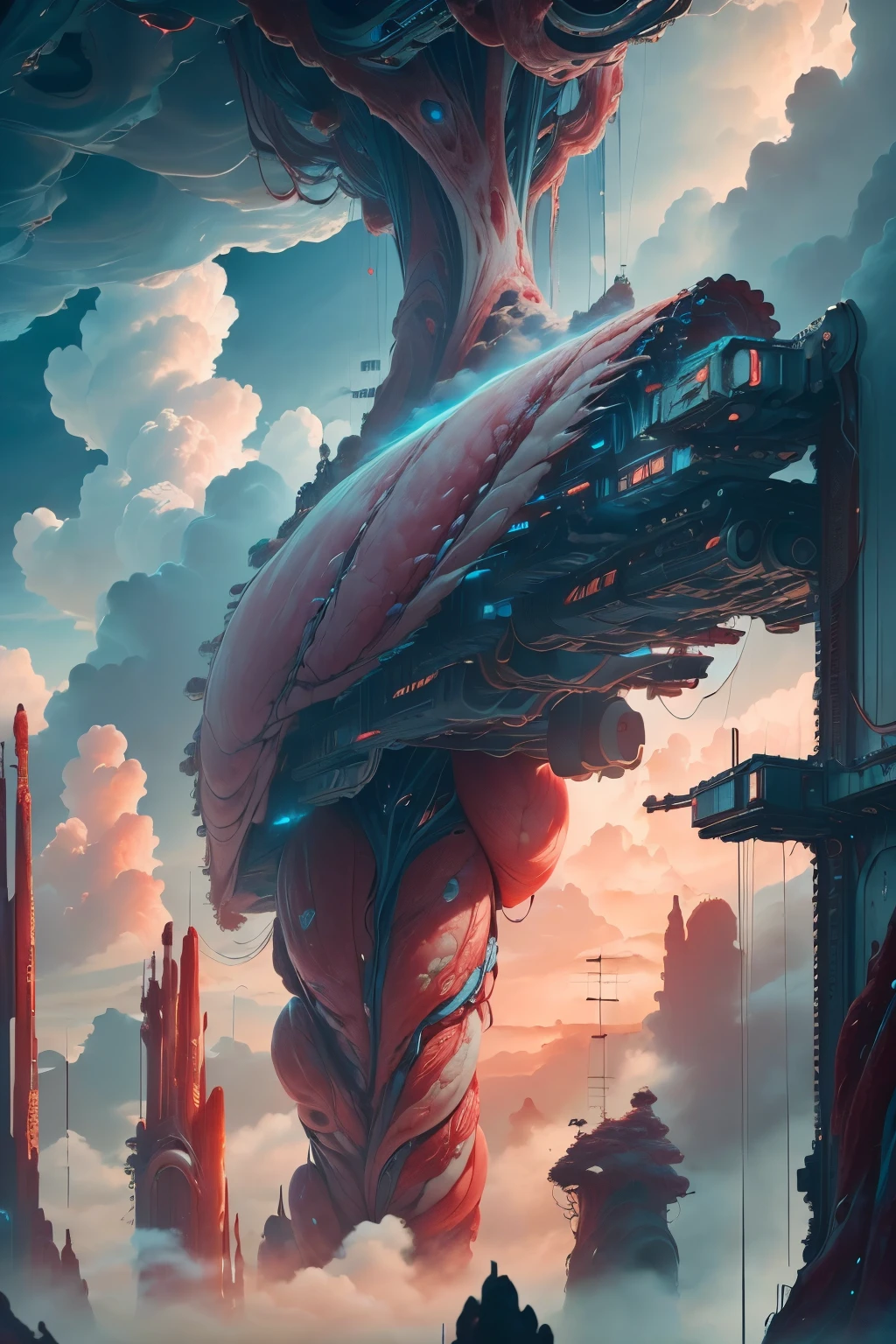 ((best quality)), ((masterpiece)), (detailed), Anatomical techniques, Blood vessel, sci-fi living room, (detailed cloudscape:1.3), (high resolution:1.2), (Unreal Engine:1.3)