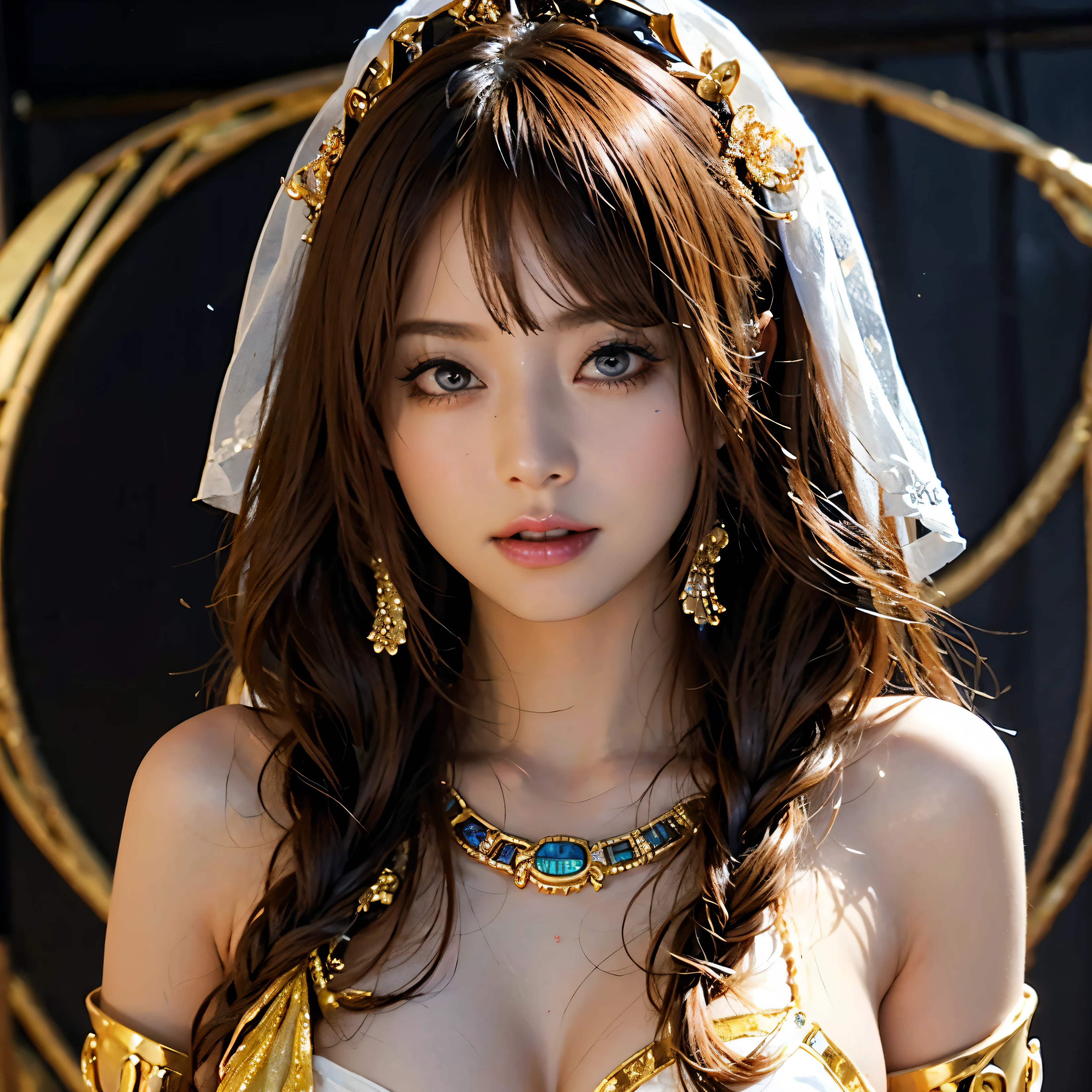 Egyptian see-through costume, very beautiful face. Detail, masterpiece, goddess, Without clothes, , sexy eyes, Bewitching pose
