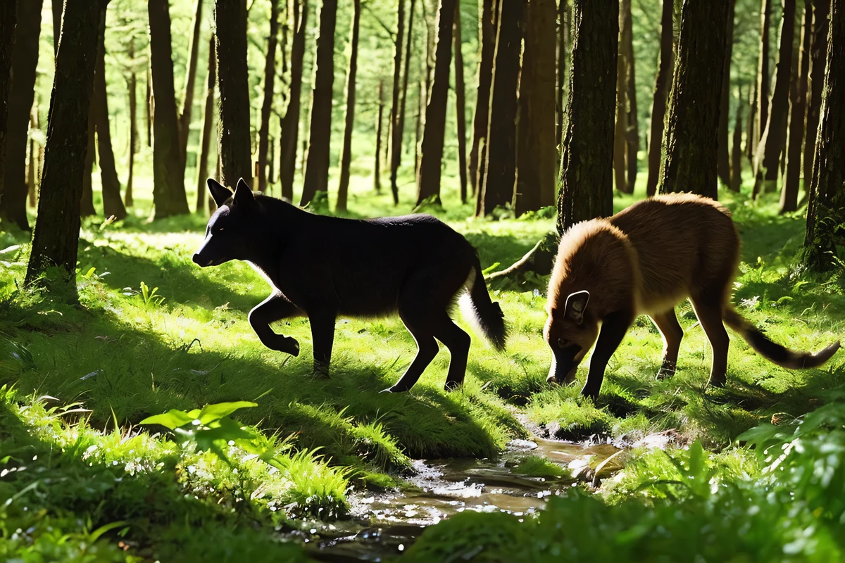 Forest Animals。playing。