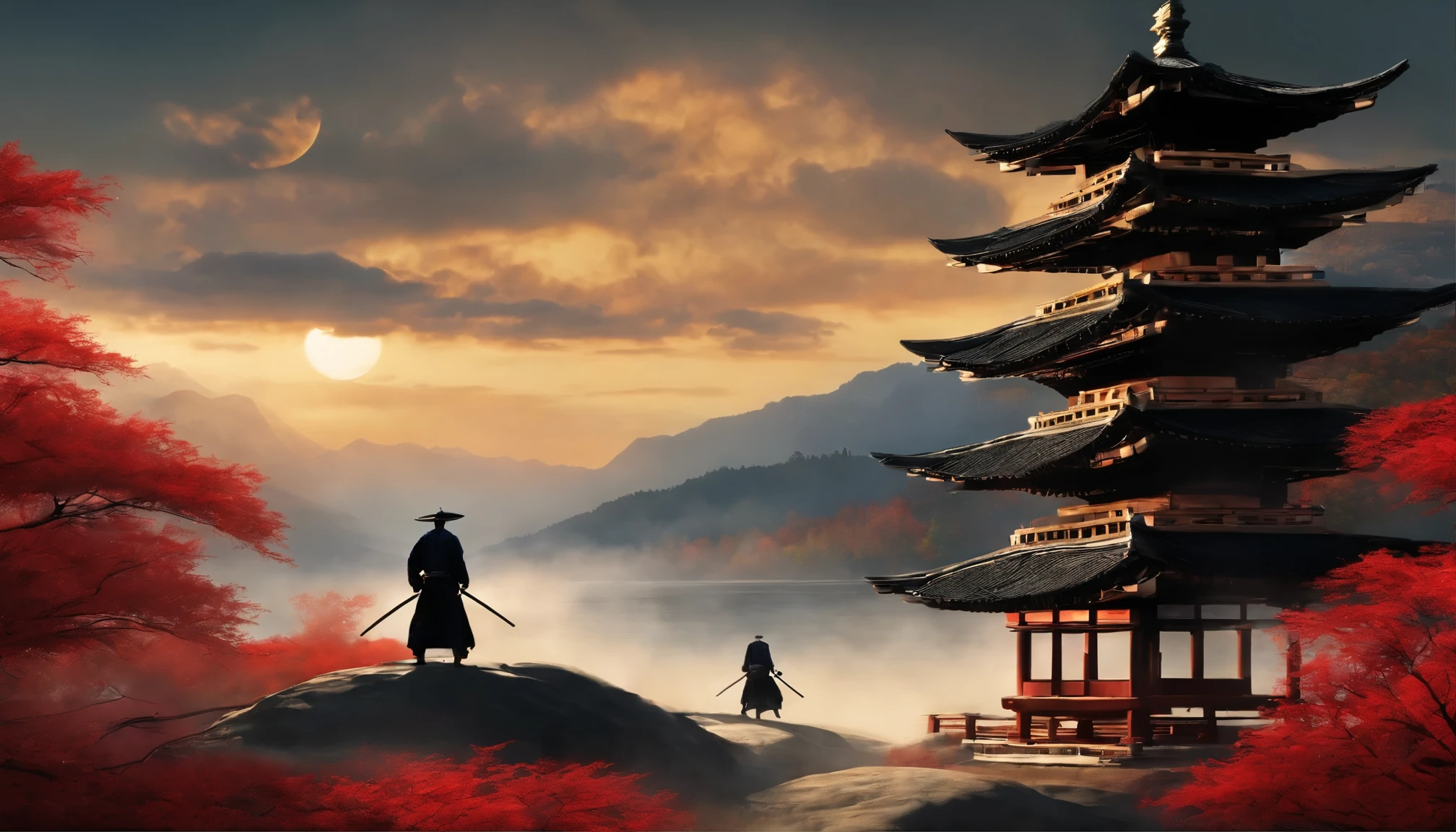 "Experience the wisdom of Miyamoto Musashi's Book of Five Rings through a stunning visual representation that will captivate your audience."