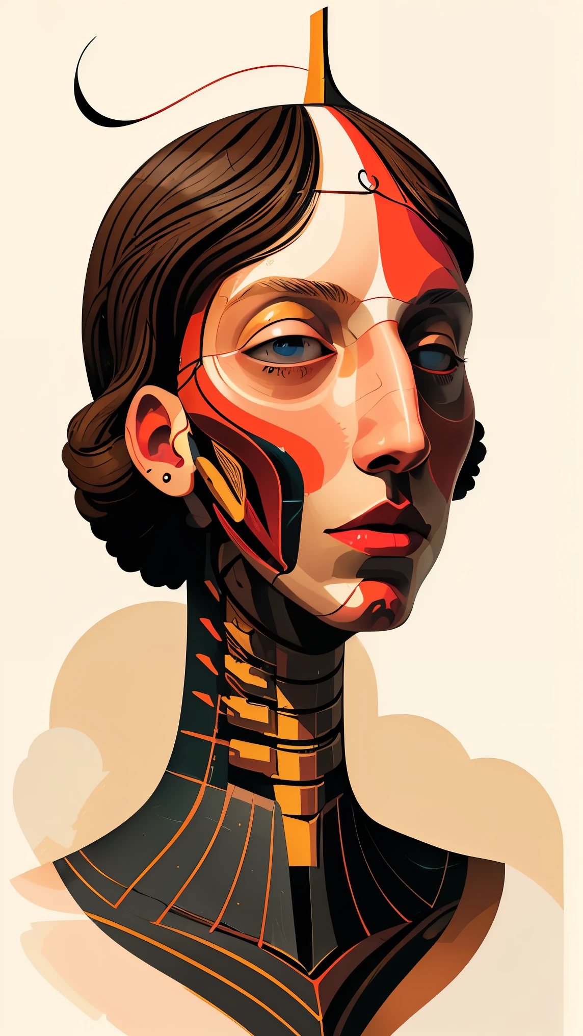 (masterpiece, best quality:1.2), A digital illustration of a robotic superhero girl ，abstract,UHD，anatomically correct，((Best quality)), ((Masterpiece)), UHD,axial symmetry，solo