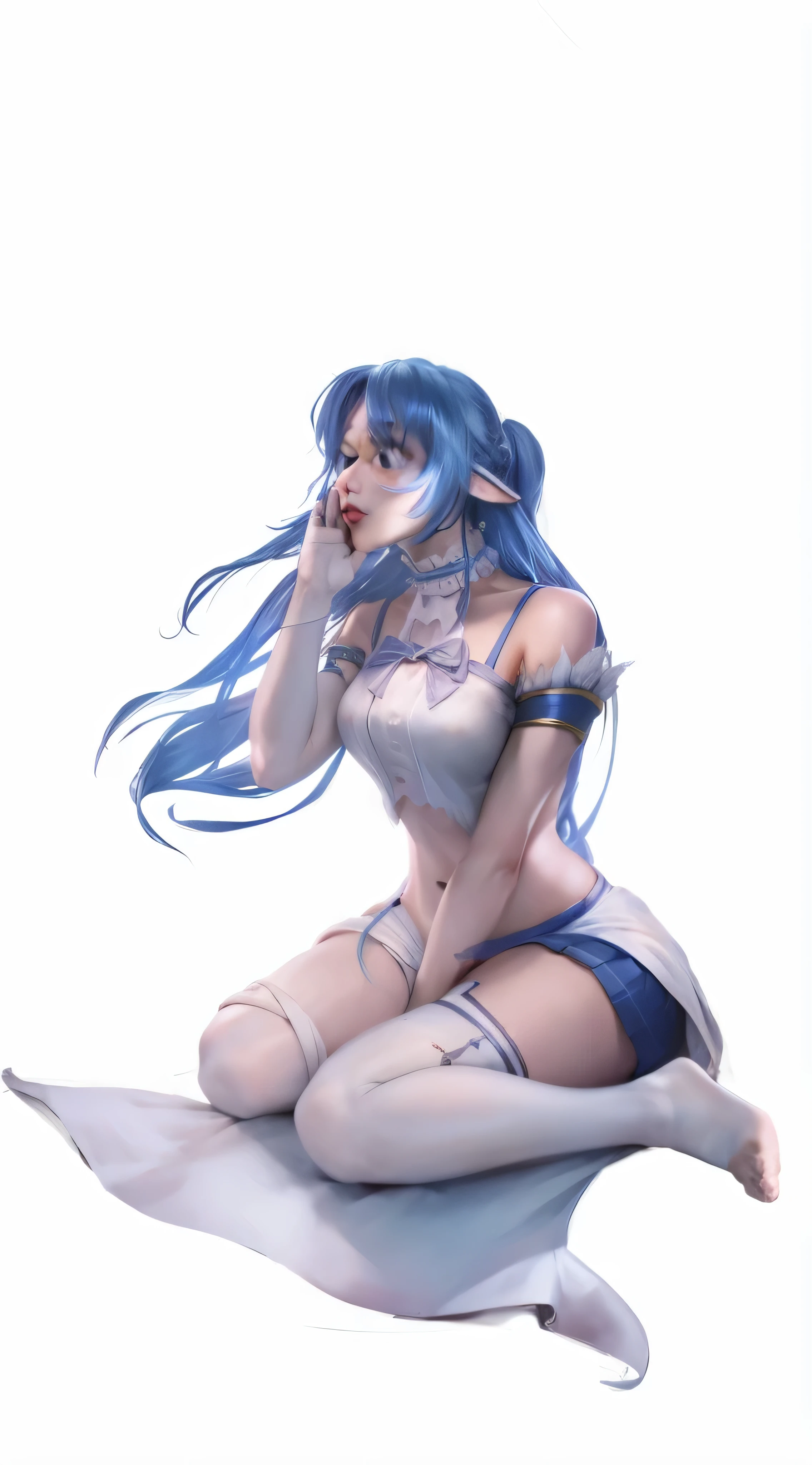 1 girl, lucina, fire emblem, blue hair, blue eyes, soft, soft light, delicate, jewelry, frills, (cum on face, vagina), small breasts, filigree, exposed breasts, (thighhigh boots), blue, on knees, close up on face, tongue out, mouth open, excited, ffacial