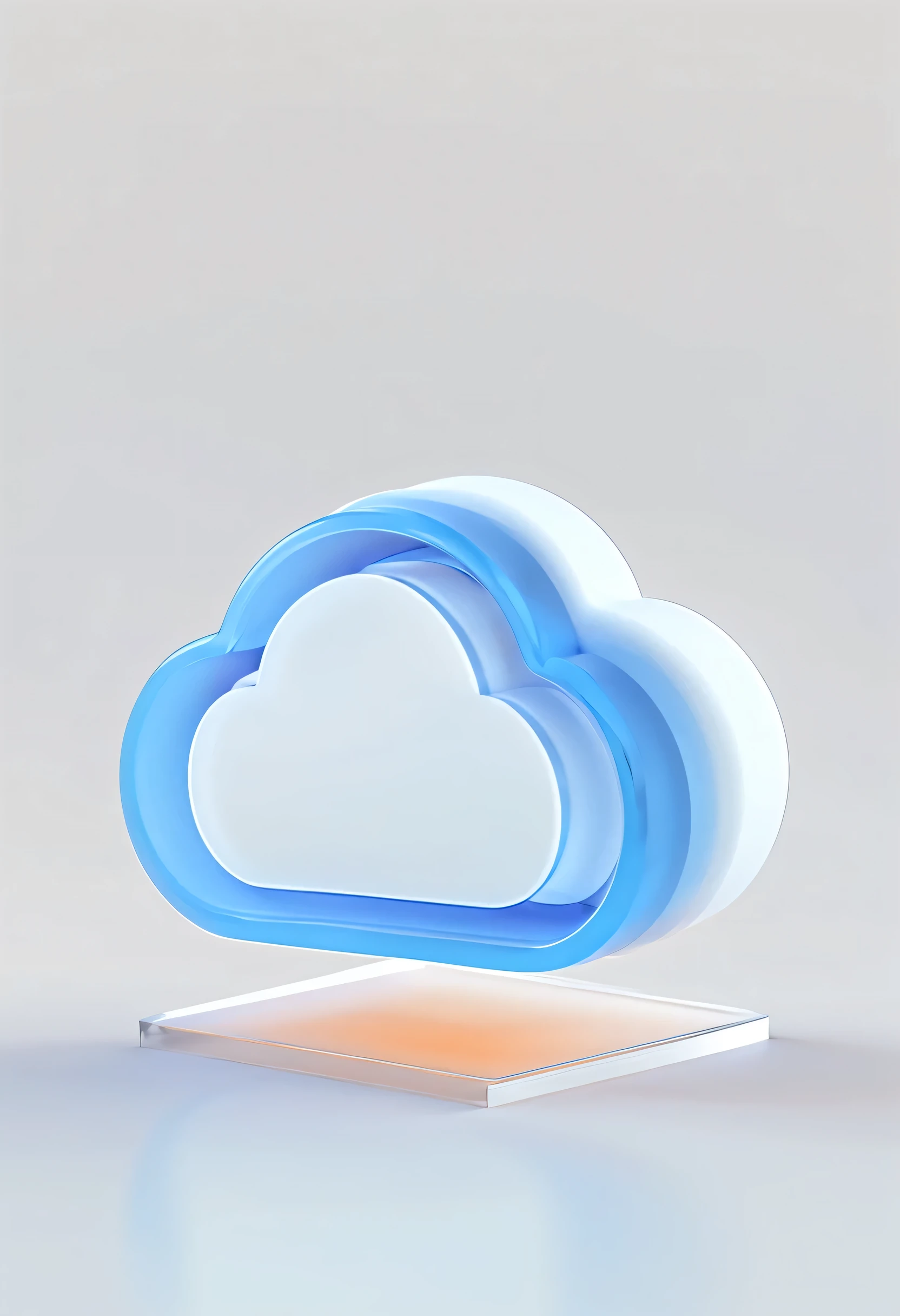 （(cloud icon:1)）, one, down, many details, octane rendering, Transparent glass texture, Dickon, blue|tangerine, frosted glass, Transparent sense of technology, industrial design, White background, studio lighting, Sunlight, flat, the smallest, quasi-object, Axisymmetric, data, cylinder, document, mixer, c4d, best quality, 4k
