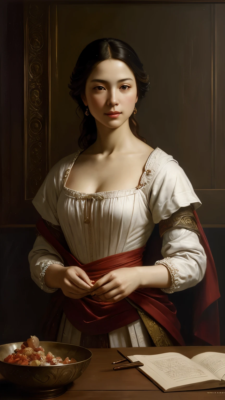 ((software)), (1.woman, alone), 8k, ((table top)), (((highest quality))), ((Super detailedな)), ((((realistic)))), Photoreal:1.37, (超realistic), (enlightenment), (High resolution), (very detailed), (The best enlightenmentns), (Super detailed), (wall), (detailed face), (beautiful expression), ((詳細 highest qualityのスキン:1.2)), ((damp skin)), ((reddish blush)), (Super detailedな背景, detailed background), absurd solution, near and far law, Beautiful ultra-thin portrait of the Virgin Mary, white costume with blue details, ((divinity)), whole body, Biblical, Written by Abbot Fuller Graves, Bartolomé Esteban Murillo, JC Leyendecker, Craig Mullins, peter paul rubens, (caravaggio), art station trends, concept art, fantasy art, oil, surrealism, Hyperrealistic, brush brush, digital art, style, watercolor painting