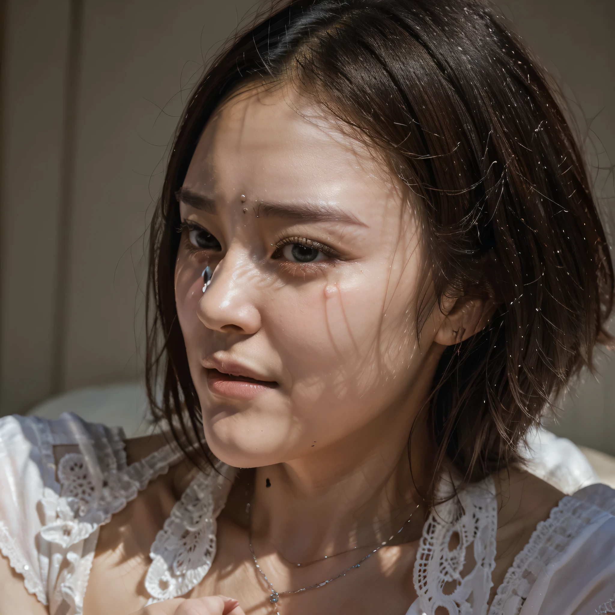 official art, unity 8k wallpaper, very detailed, Beautiful and aesthetic., masterpiece, top quality, (zentangle, mandala, tangle, entangle), (fractal art:1.3) , 1 woman, Korean woman, get a cut on the face, crying sound. very detailed, dynamic angle, cowboy shot, the most beautiful shape, chaos, Wow, brutal design, vivid colors, romanticism, james jean, Robbie Dewey Antono, rostran, Francis Bacon, Michael Mraz, Adrian Gueni, Petra Kosho Cliché, Gerhard Richter, Takato yamamoto, ashley wood, atmosphere, ecstasy notes, streaming notes
