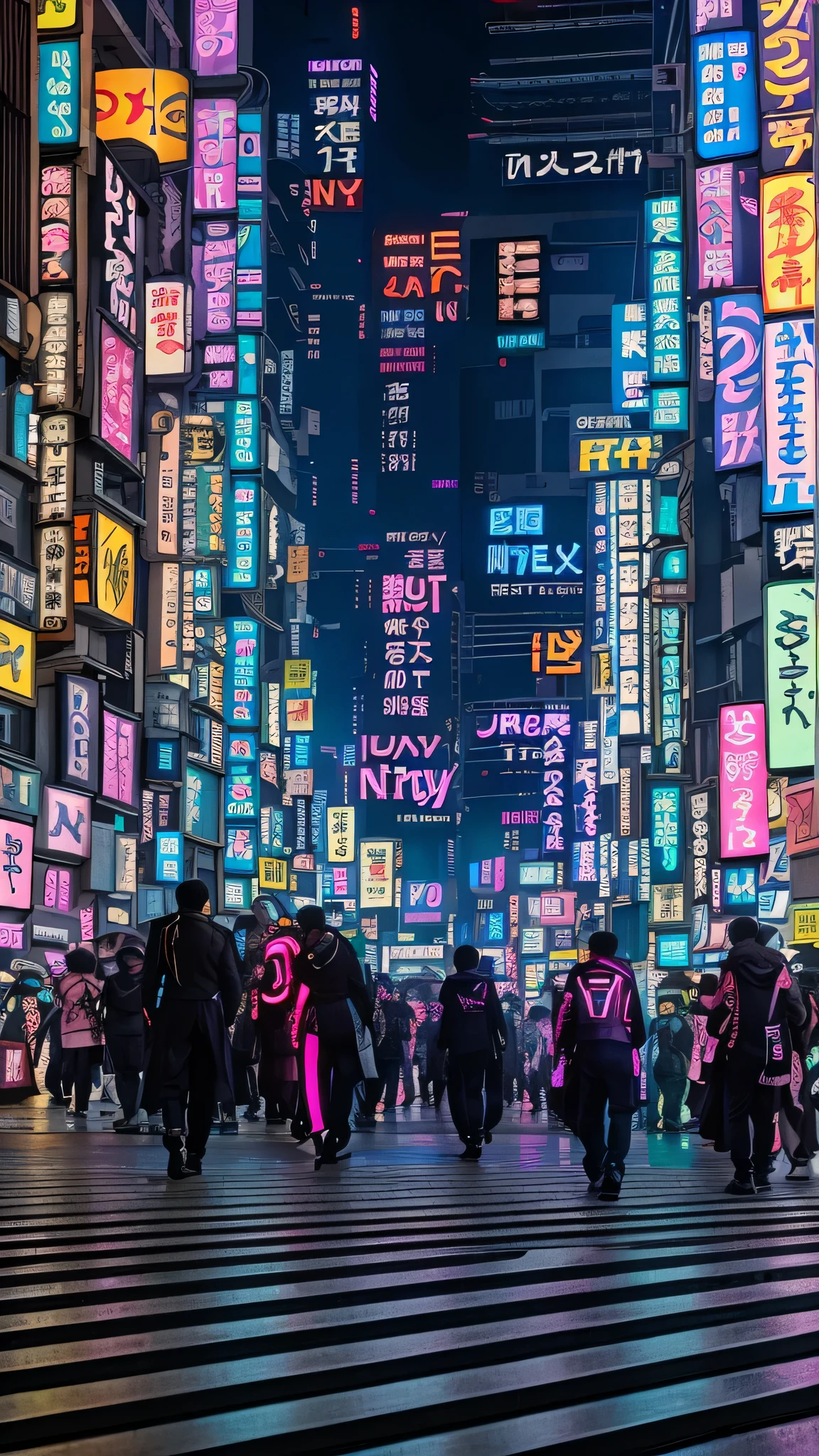 Araf walks through a busy street of the city with neon lights, Japan city center, Japanese cyberpunk streets, Japan城市, Tokyo, Japan, Tokyo streets cityscape, Japan城市 at night, Tokyo futuristic clean, Tokyo streets, On the streets of Tokyo, Tokyo, Tokyo streets background, Japan之夜, Tokyo anime scene, Japanese neon lights