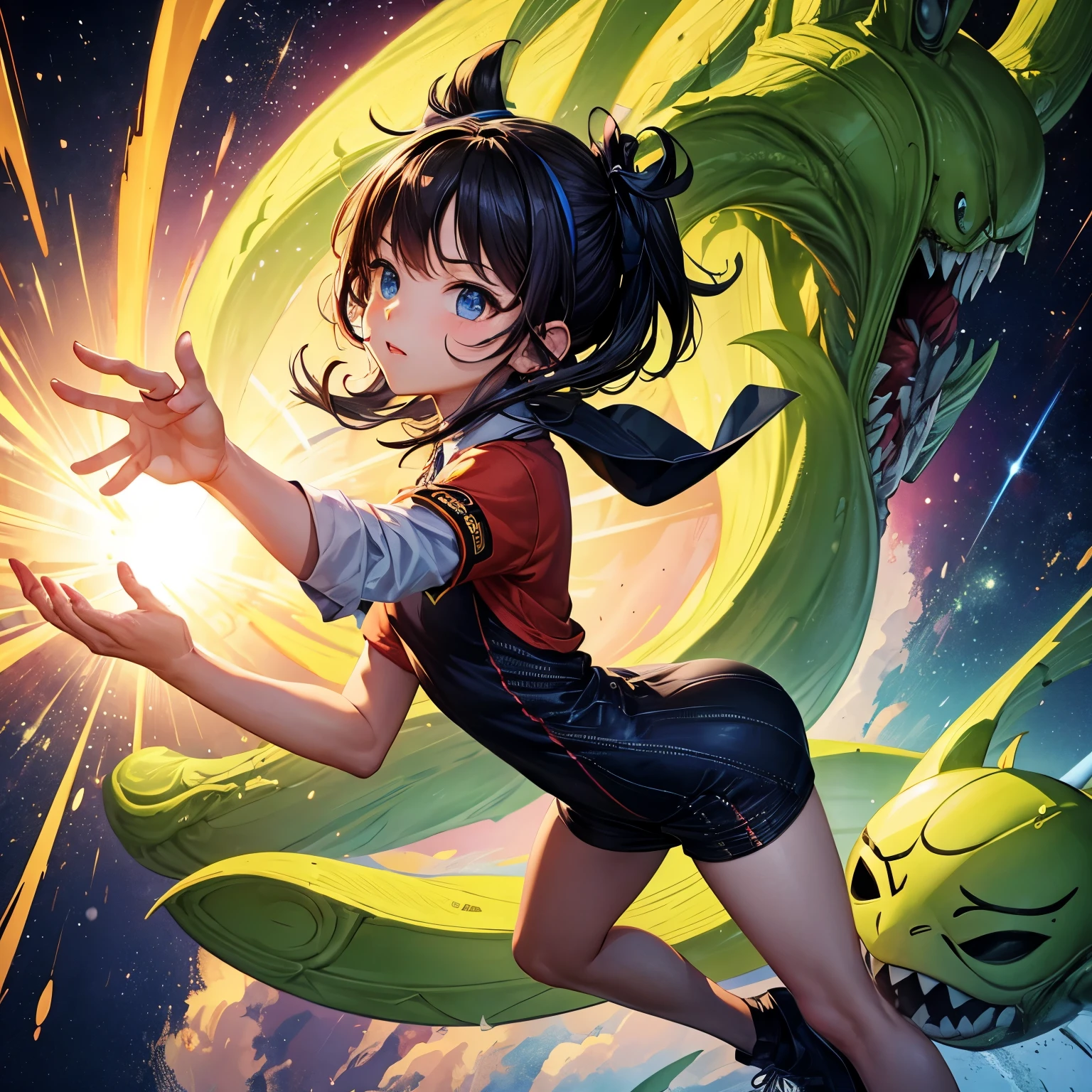 Buatkan saya gambar ilustrasi Alien yang sedang melakukan trading Bitcoin