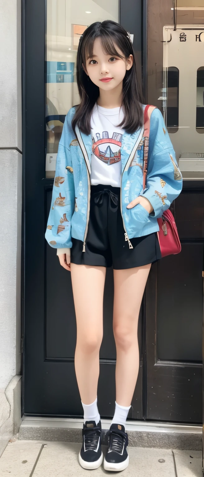 neat idol、whole body、good style、、、、、shark pattern jacket、tight shorts、gorgeous accessories