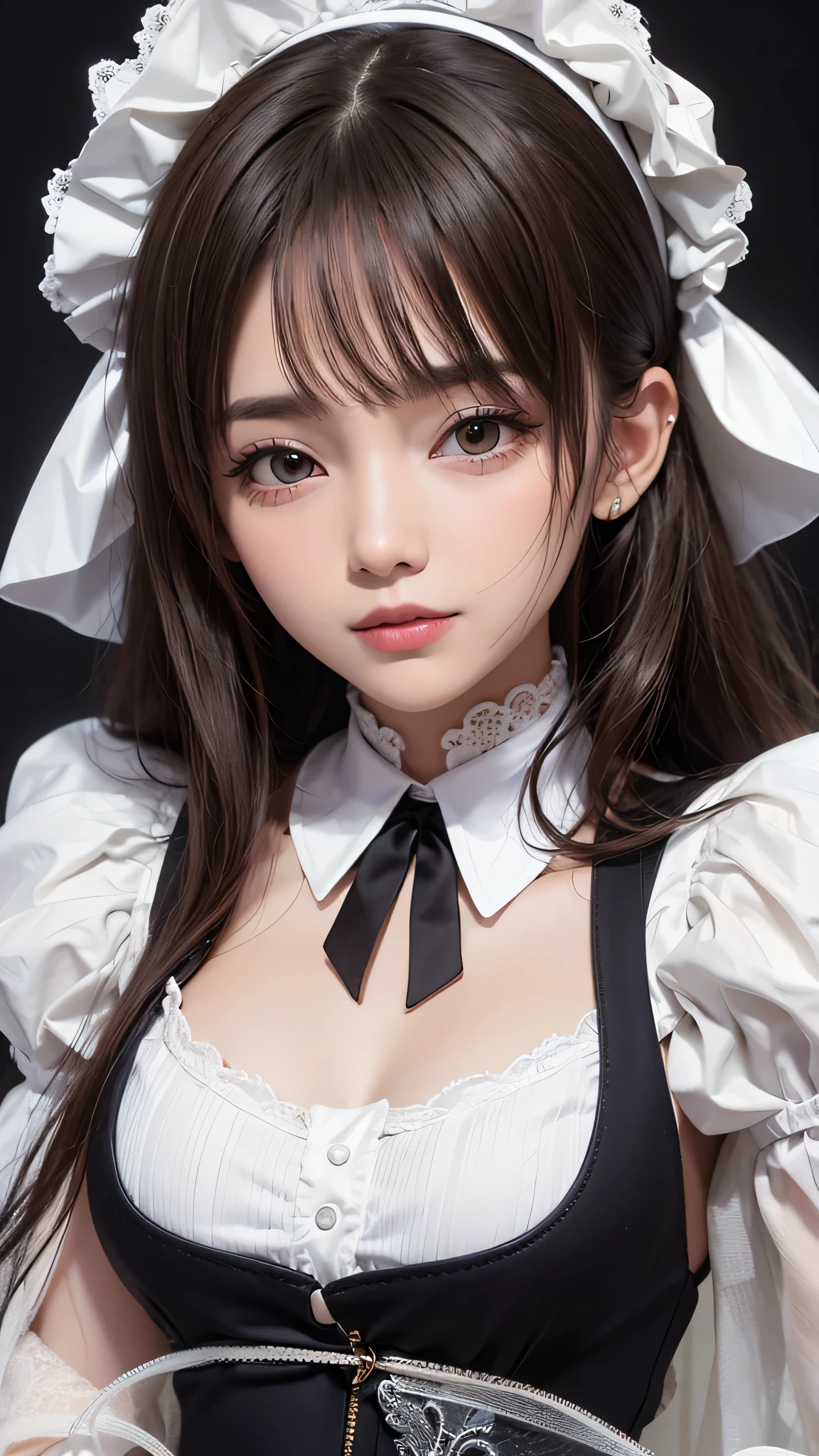 (Close-up:1.4)、(RAW shooting:1.2)、(photorealistic:1.4)、(masterpiece:1.3)、(highest quality:1.4)、one girl、(slender and beautiful girl)、cute、(Medium chest:1.2)、(cleavage)、(erect nipples:1.2)、(full body shot)、From above、8K、(muste piece:1.2)、(ribbon、knee high socks:1.3)、view audience、blush、looking up、ribbon bondage、(beautiful hands)、(beautiful thighs)、(twin tails:1.2)、(gothic lolita:1.3)、cute type、