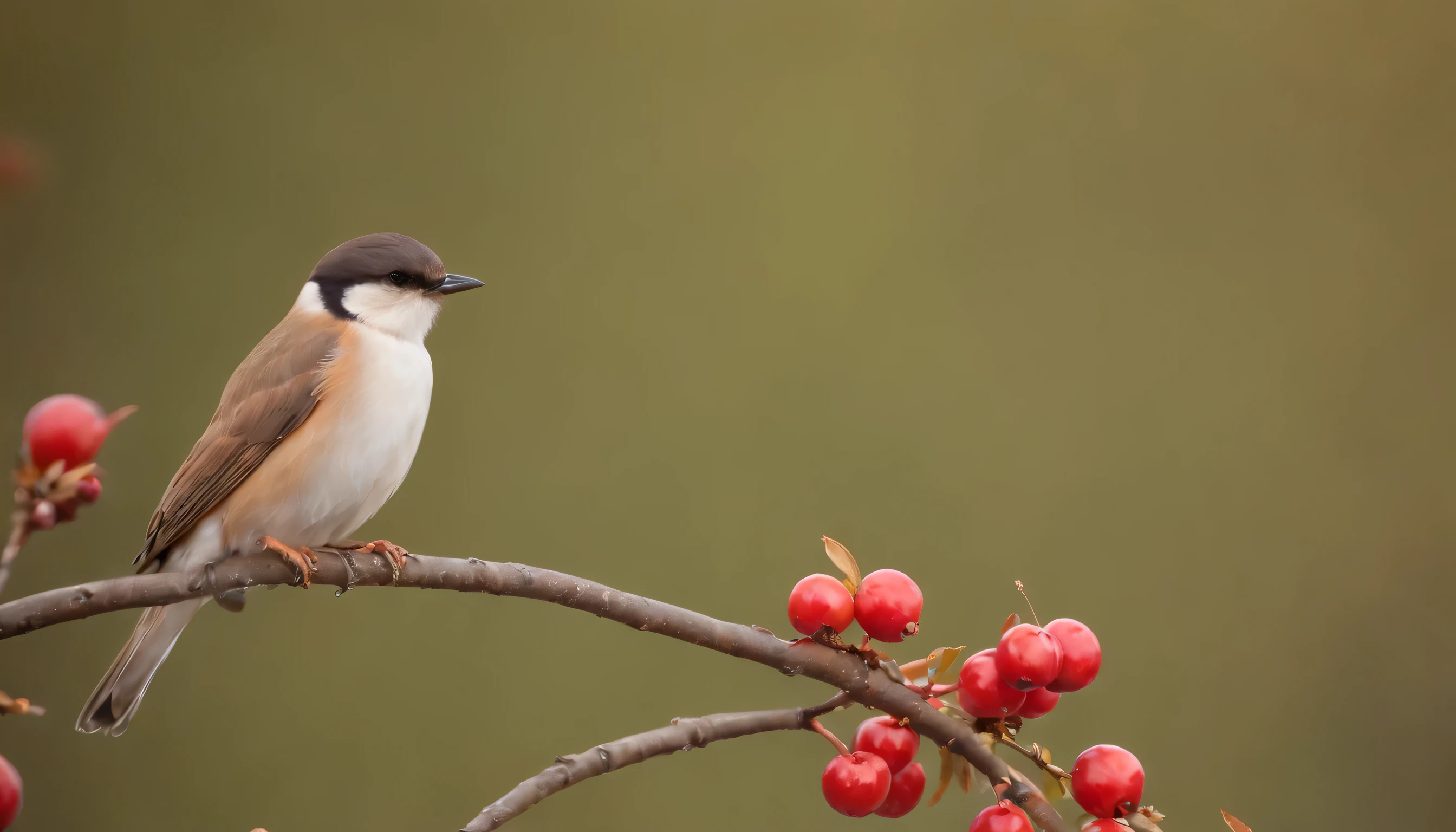 (Highly detailed CG Unity 8k wallpaper、masterpiece、highest quality、Super detailed)、(best lighting、best shadow、very delicate and beautiful)、highest quality、8k、Detailed facial depiction、masterpiece、highest quality、clear image quality、
Photo of a bird perched on a cherry tree。
