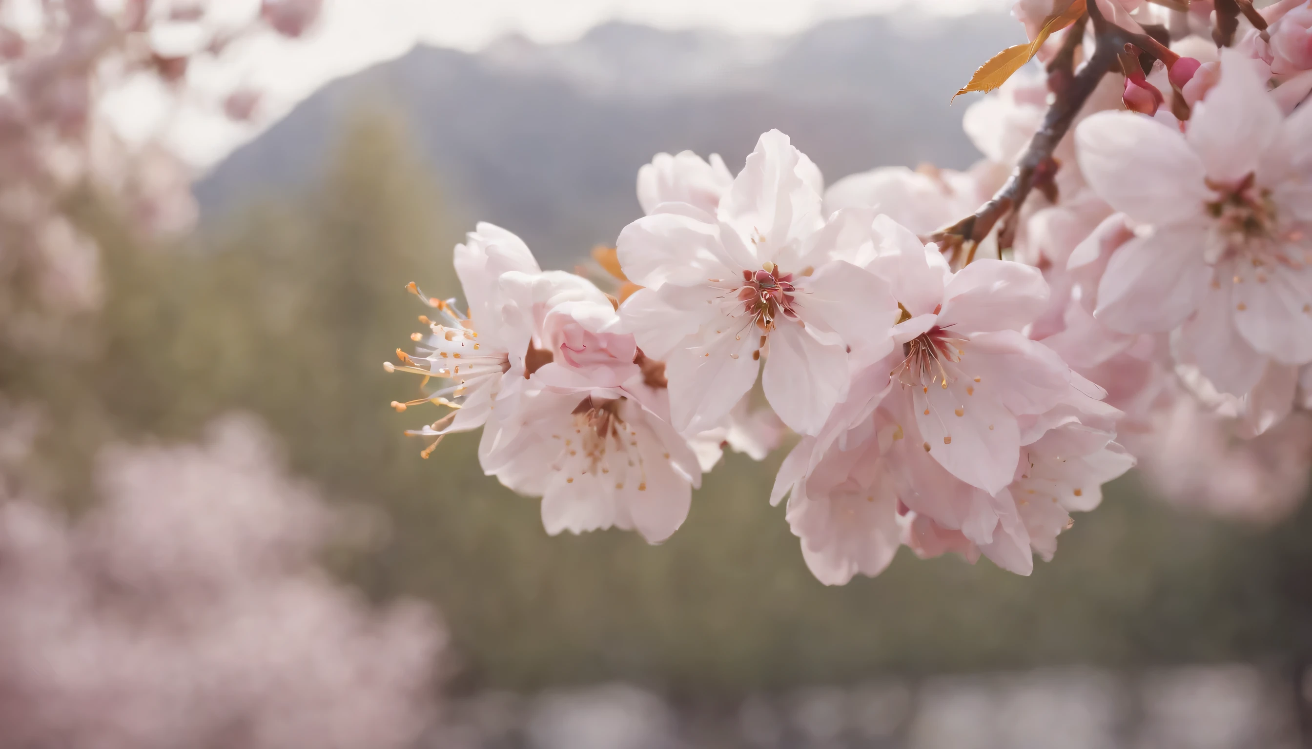 (Highly detailed CG Unity 8k wallpaper、masterpiece、highest quality、Super detailed)、(best lighting、best shadow、very delicate and beautiful)、highest quality、8k、Detailed facial depiction、masterpiece、highest quality、clear image quality、
Photos of cherry blossoms decorating the cityscape。