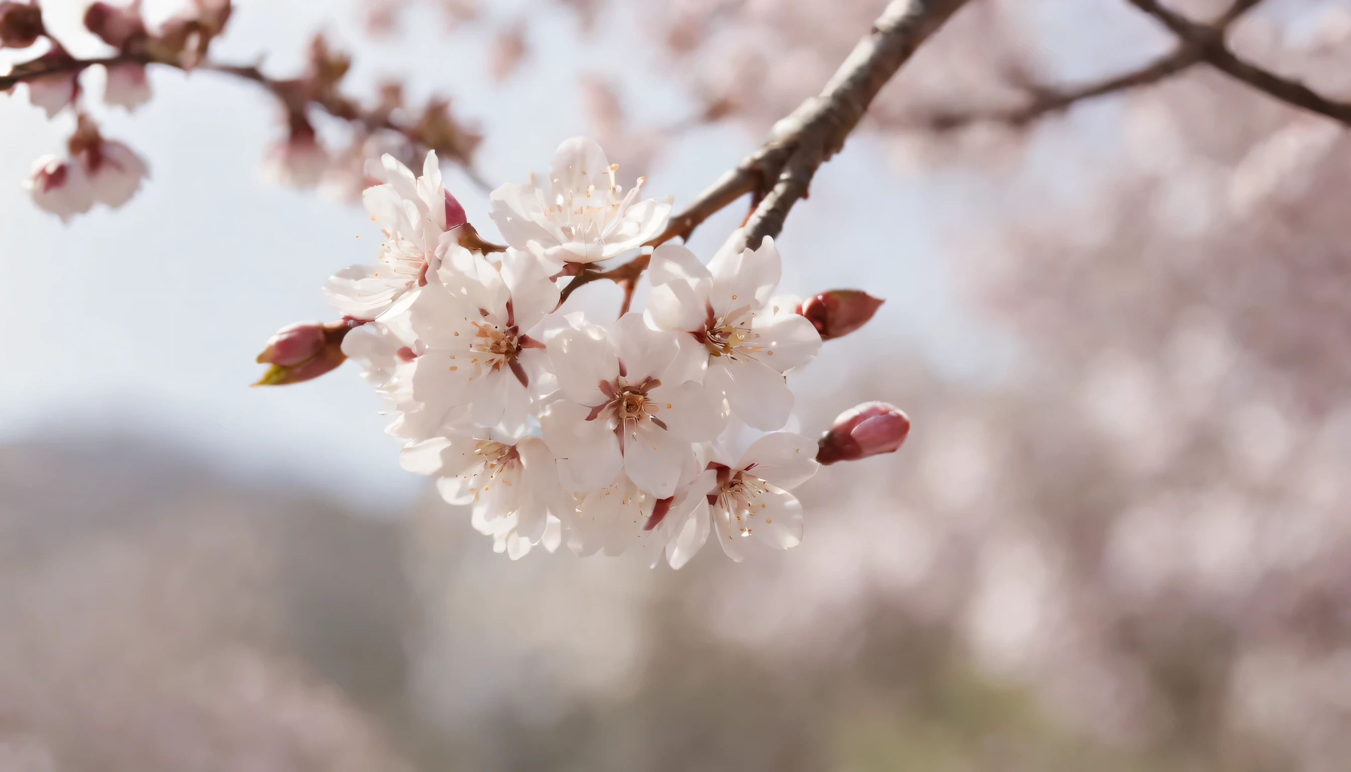 (Highly detailed CG Unity 8k wallpaper、masterpiece、highest quality、Super detailed)、(best lighting、best shadow、very delicate and beautiful)、highest quality、8k、Detailed facial depiction、masterpiece、highest quality、clear image quality、
Take a slow photo of the cherry blossoms swaying in the wind。