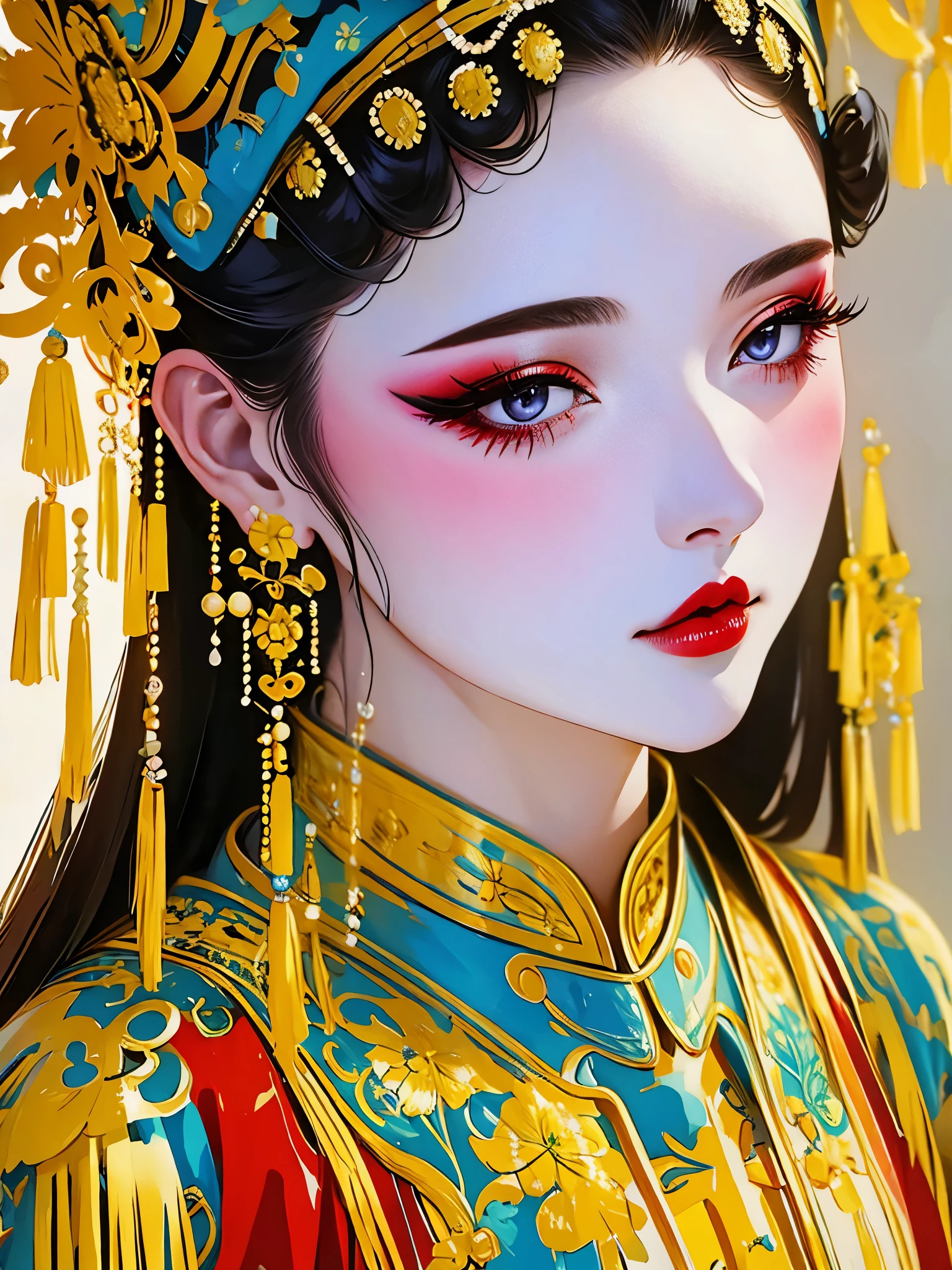 (masterpiece, best quality:1.2), 1 girl, alone,Exquisite facial features,long eyelashes,portrait,