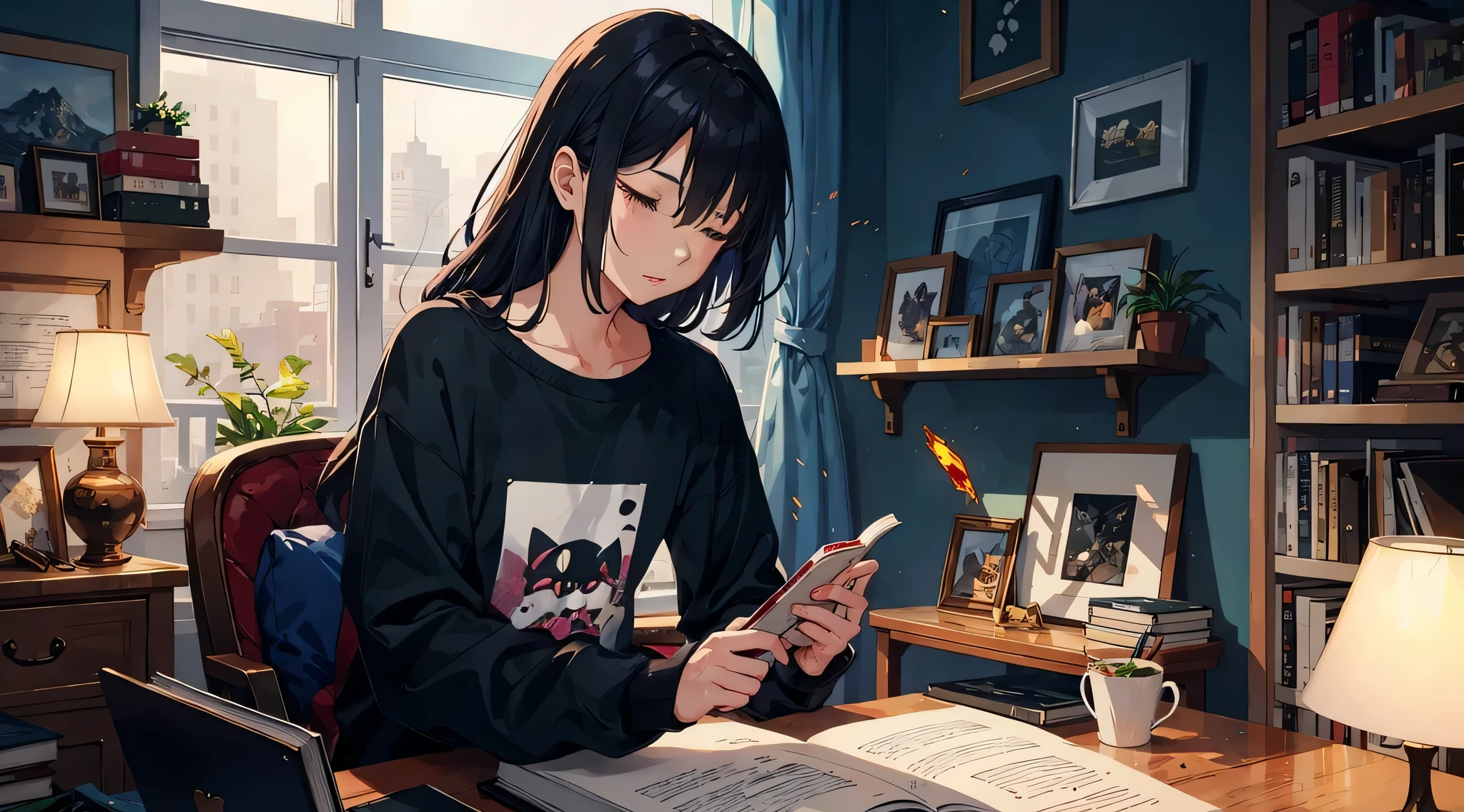 patternless black long t-shirt