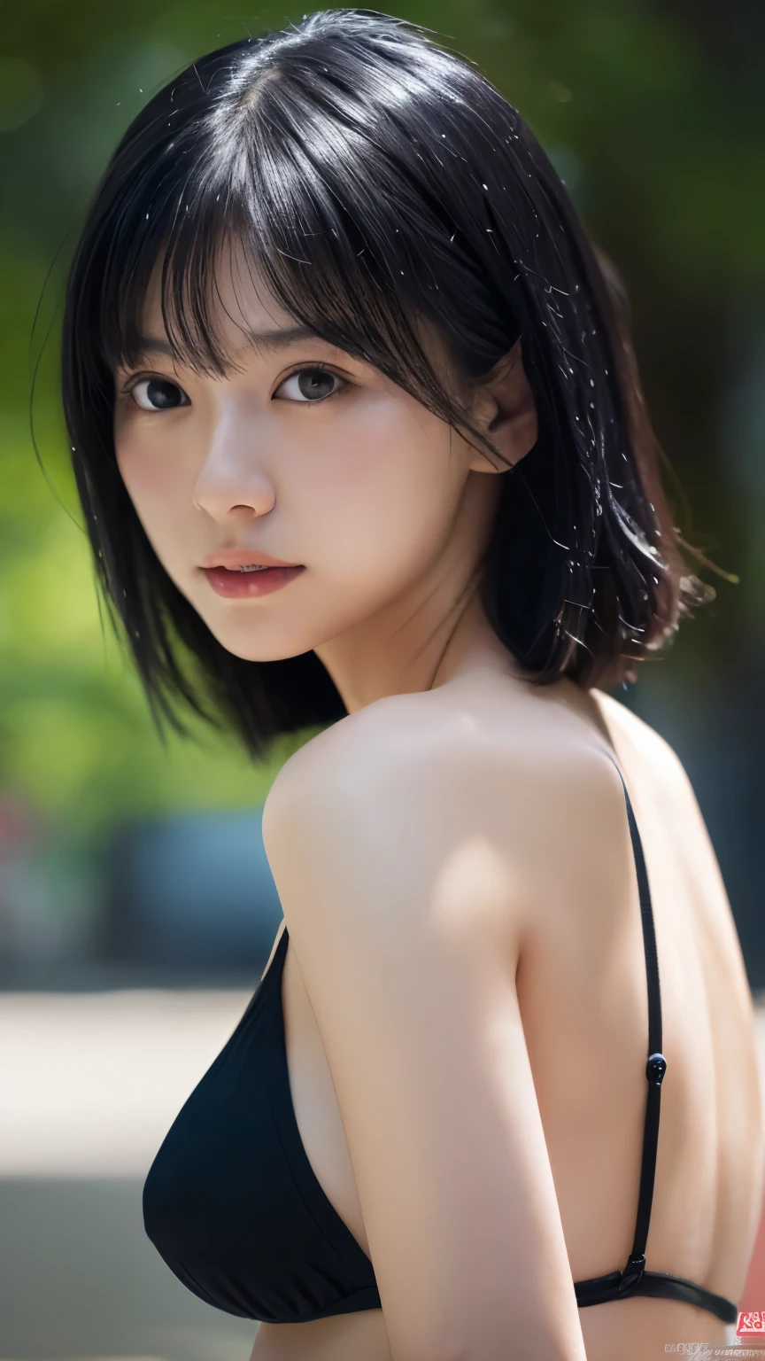 randome pose, ((((Beautiful black hair))))、((small head))、japanese idol、(perfect body:1.1)、(((8K)))、((Raw photo))、wide open back、(very detailed 8k wallpapers)、(very delicate and beautiful)、(highest quality:1.0)、(Super high resolution:1.0)、beautiful lighting、realistic shadow、[High resolution]、 (wet skin:1.0)、 A renowned diplomat known for her exquisite beauty and political influence, Complex, elegant, seductive, look at the camera. Tags: highly detailed, digital painting, art station, conceptual art, smooth, sharp focus, figure, wlop illustration, Wlop