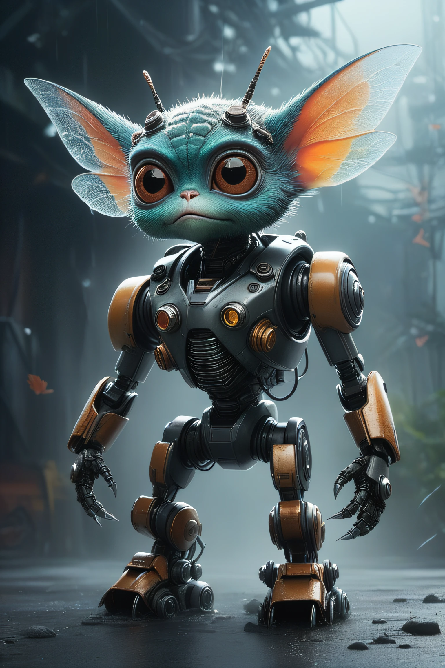 Cute Gremlin turns into a biorobot.