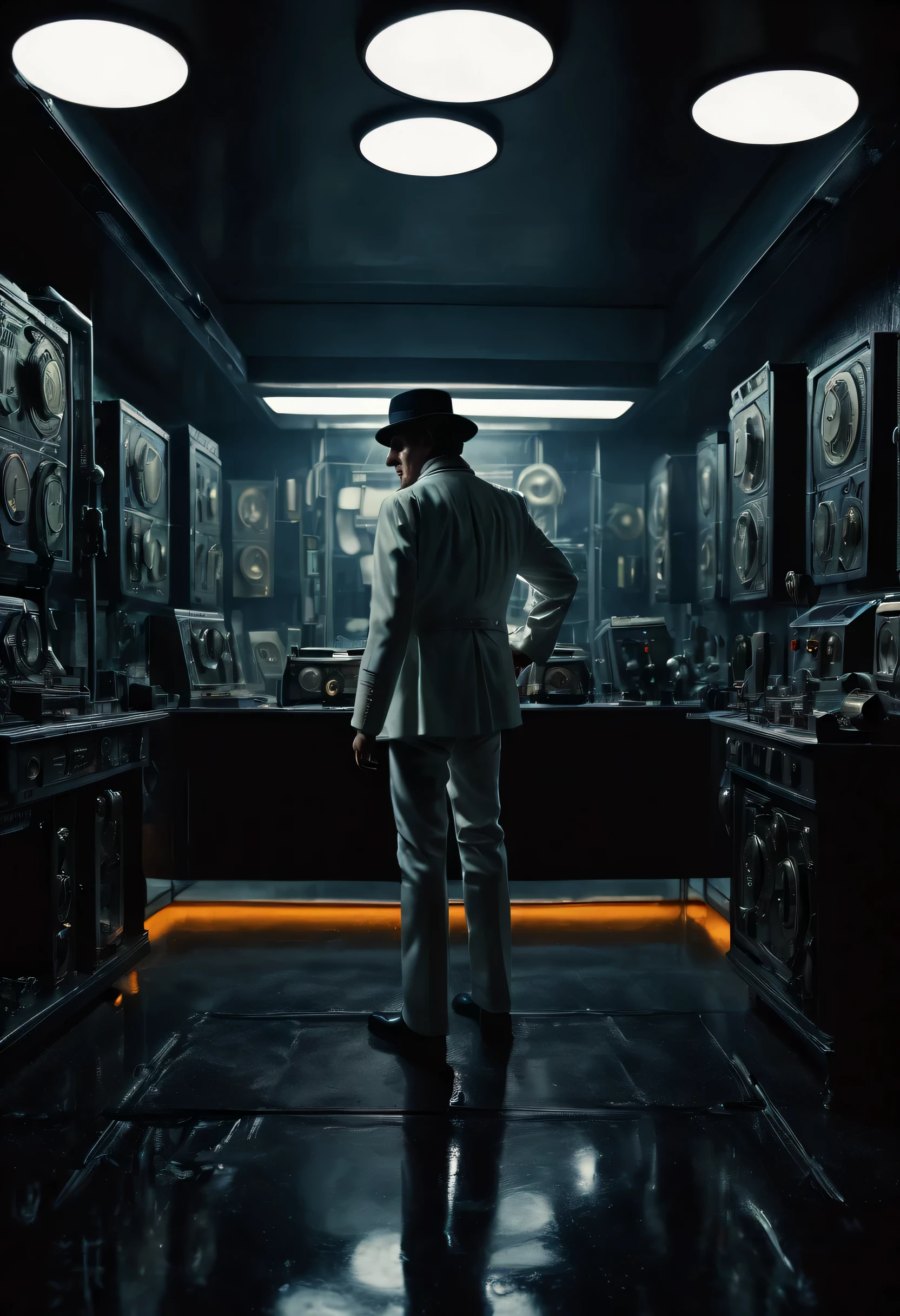 movie film shot, Dark fantasy inspired by Quentin Tarantino, like stanley kubrick, A Clockwork Orange shot on high quality film, intricate details、very fine、detailed, 