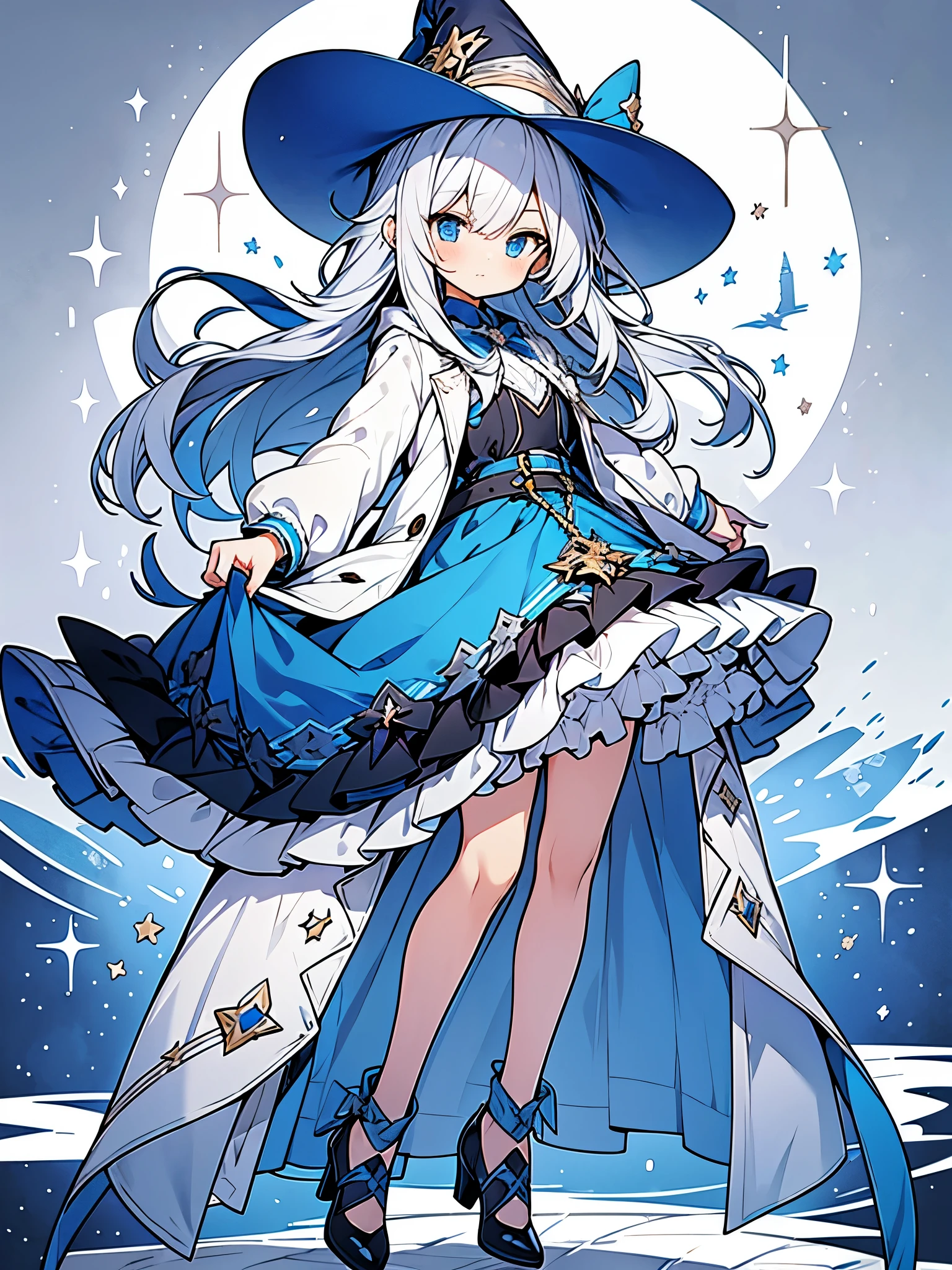 Beautiful boy cross-dressing,cute face,
boy dressed as cute girl,boy cuter than girl,
silver long hair,blue eyes,witch-boy,blue ribbon,
blue high heels,tons of accessories,
Magical-Doctor,medical witch bag,cute magic white coat,pretty Wizard,frill clothes,