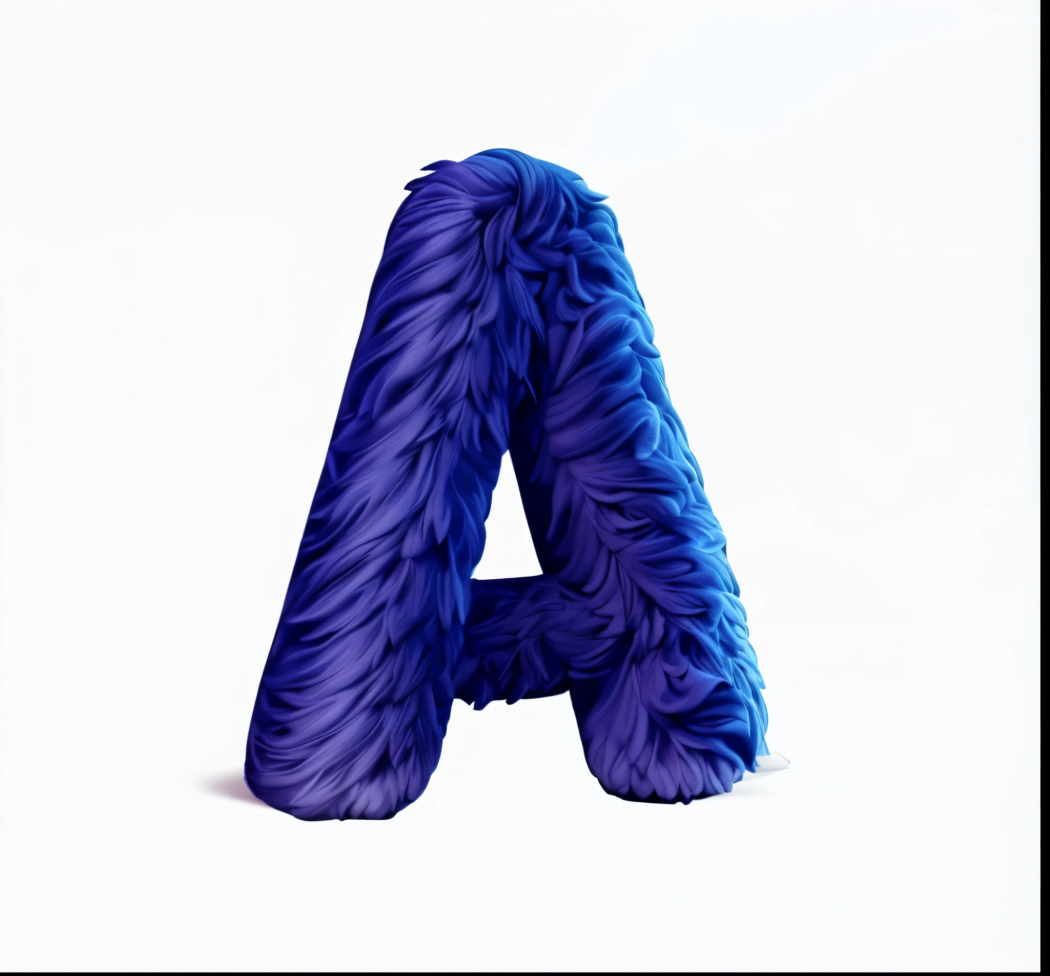 letter A, soft and fluffy texture, fluffy letter, plush, realism, ultra fluffy