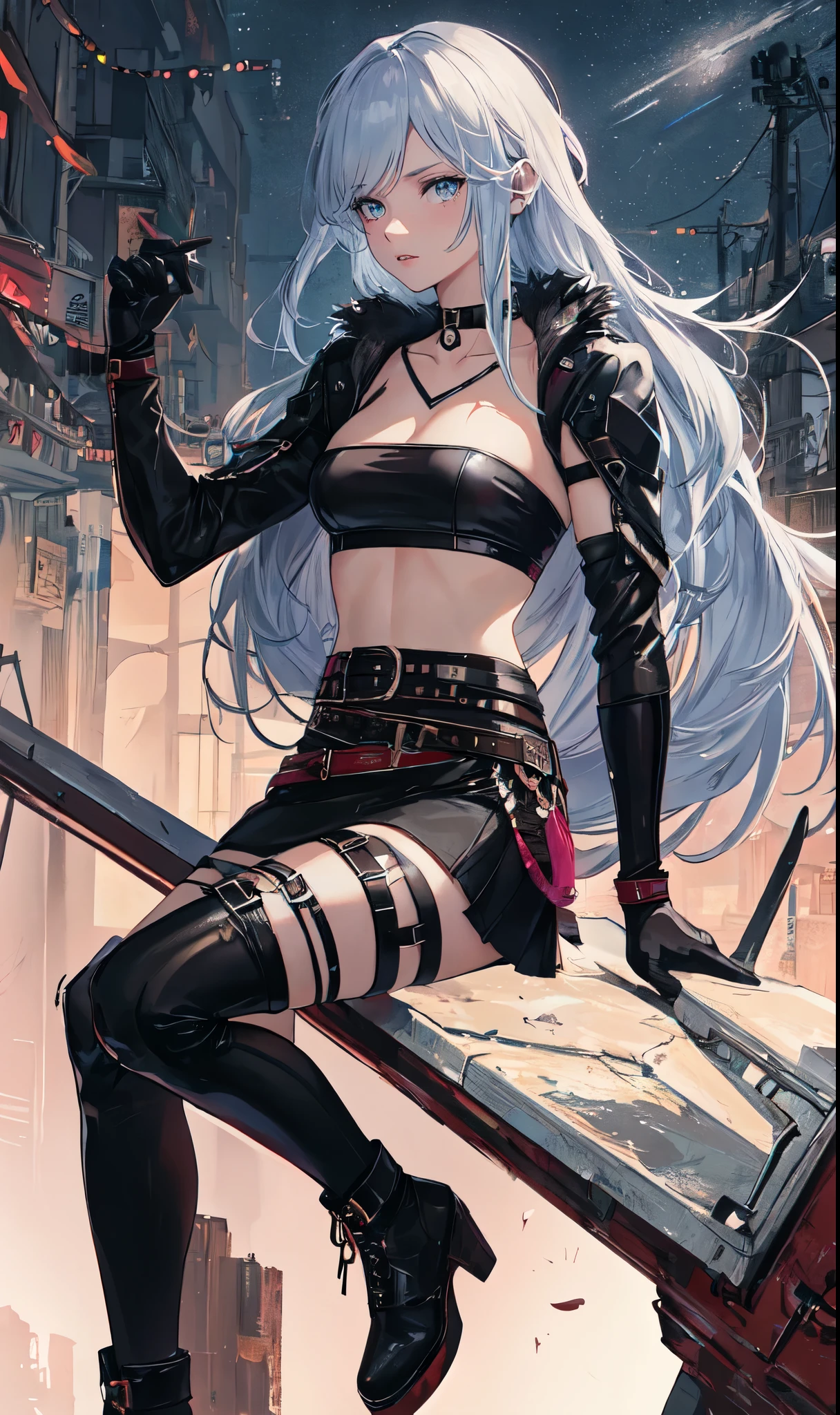 Breasts bigger than torso, huge breasts, crazy swollen breasts, otherworld background, wearing bikini armor, Korean goddess, realistic fantasy rendering, realistic anime girl rendering, vista, (Full body portrait: 1.4), (Big breast: 1.4), (Exaggerated body proportions), (nine-headed body), long black wavy hair, wearing delicate earrings, chest exposed from armor, plump hips, slender legs, thick thighs, (wearing black transparent pantyhose), (wearing short leather boots), camel toes, raised, sitting on a tavern bed, octane rendering, (unparalleled masterpiece, ultra-realistic 8k CG, dramatic, ray tracing, HDR:1.2), (best quality), Fantasy, Atmospheric, Extremely detailed, Intricate, Ultra-detailed, Harsh lighting, (Specular illumination: 1.4), (Realistic face: 1.2), (Skin dents: 1.3), (1 girl: 1.4)