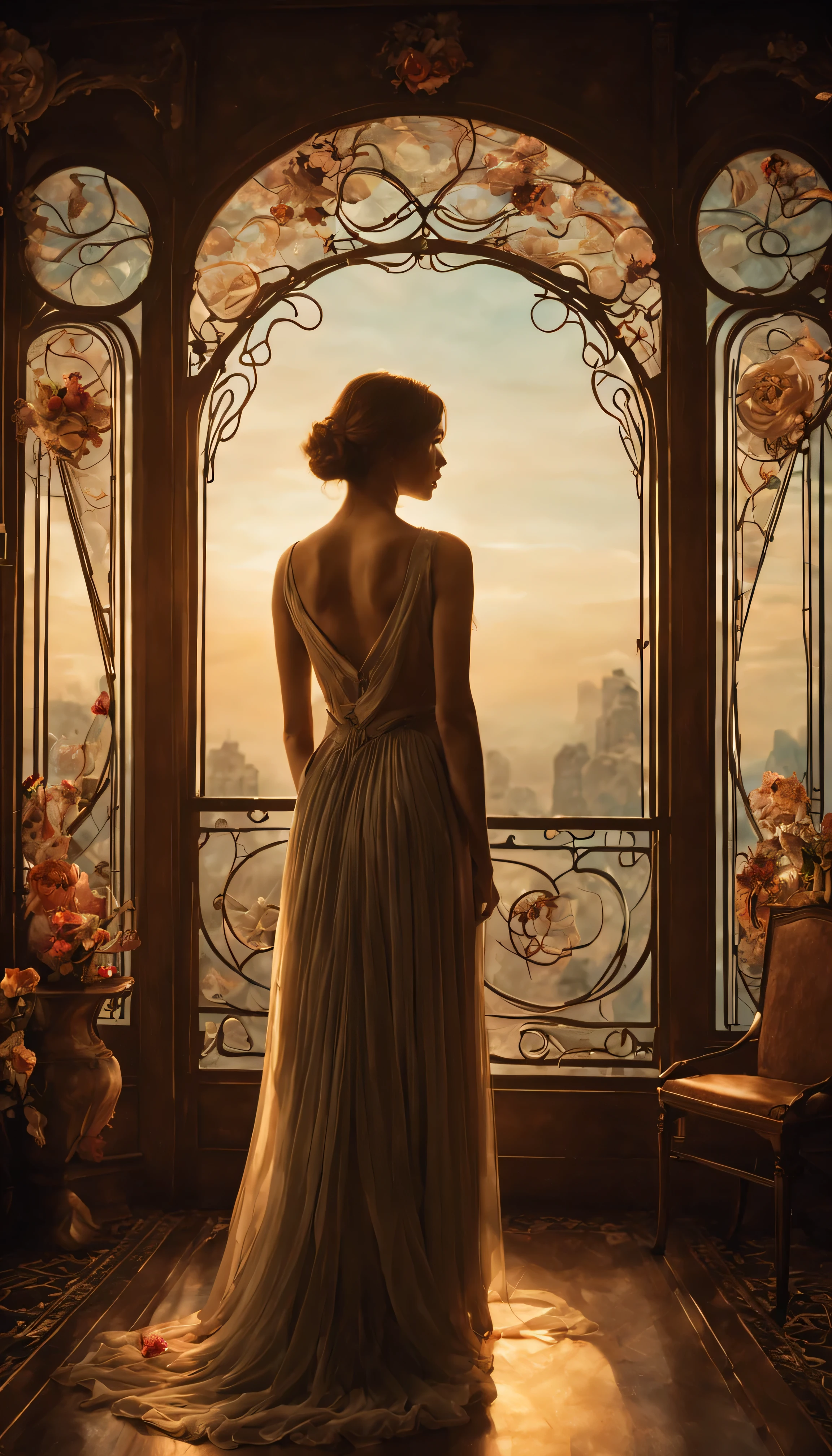 Art Nouveau, beautiful photography, stunning cinematography, 艾玛·沃特森的电影stills, lens!, 真人scenes in, great cinematography, Filming, Still inside, stills, scenes in, great composition．Filming/lens/movie shot.divided into６screen．sad, beautiful, Immersive ethereal atmosphere．Interpretation of movie scripts.What&#39;What is happening is a romantic love story...(best quality,4k,8k,high resolution,masterpiece:1.2),super detailed,(actual,photoactual,photo-actual:1.37),