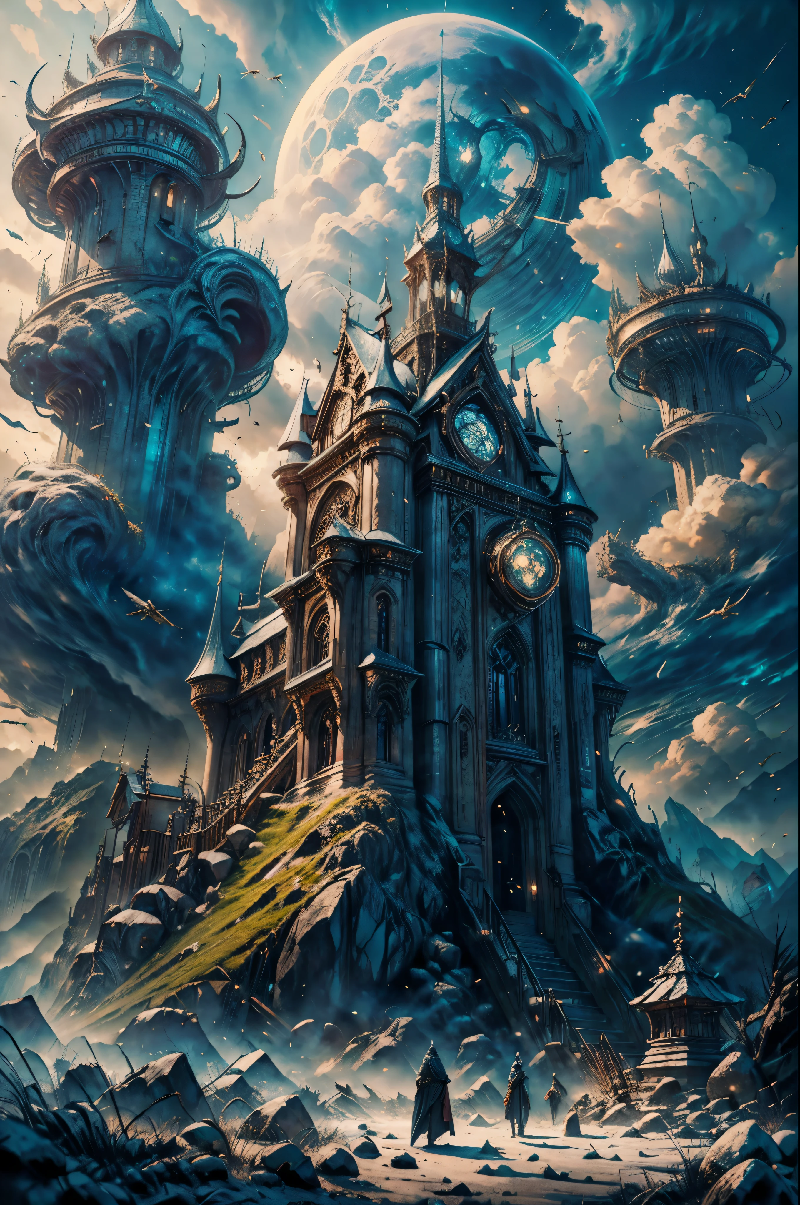 (Masterpiece)), ((Best quality)), 8K, HD, Super Detail, fire ring, Heroic fantasy, Capital castle background, D&D, very detailed, digital painting, art station, conceptual art, sharp focus, Illustration