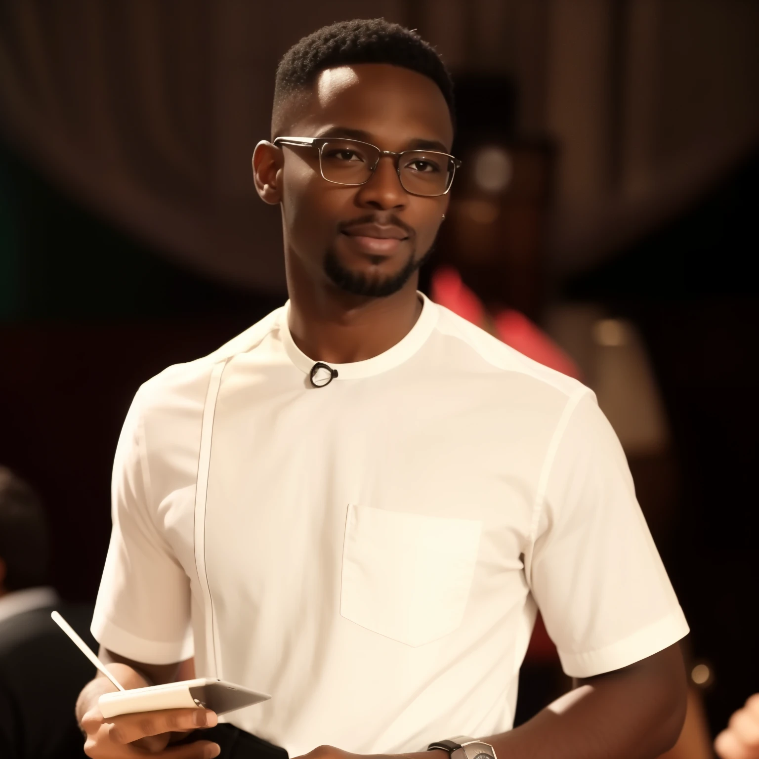 ((Best Quality, 8k, Masterpiece: 1.1)), 1 Man, Perfection: 1.2, Detailed: 1.3, Expressive Portrait: 1.4,
Smiling darker Black Man in White Shirt: 1,
Drawing: 1.5,
Taken in Early 2023: 1.6,
Headshot Profile Picture: 1.7,
Wears Optical Nice Glasses: 1.8,
Age: 35 Years Old: 1.9,
He is a Forex Trader Influencer: 2,
Detailed and Perfectly Depicting a Char