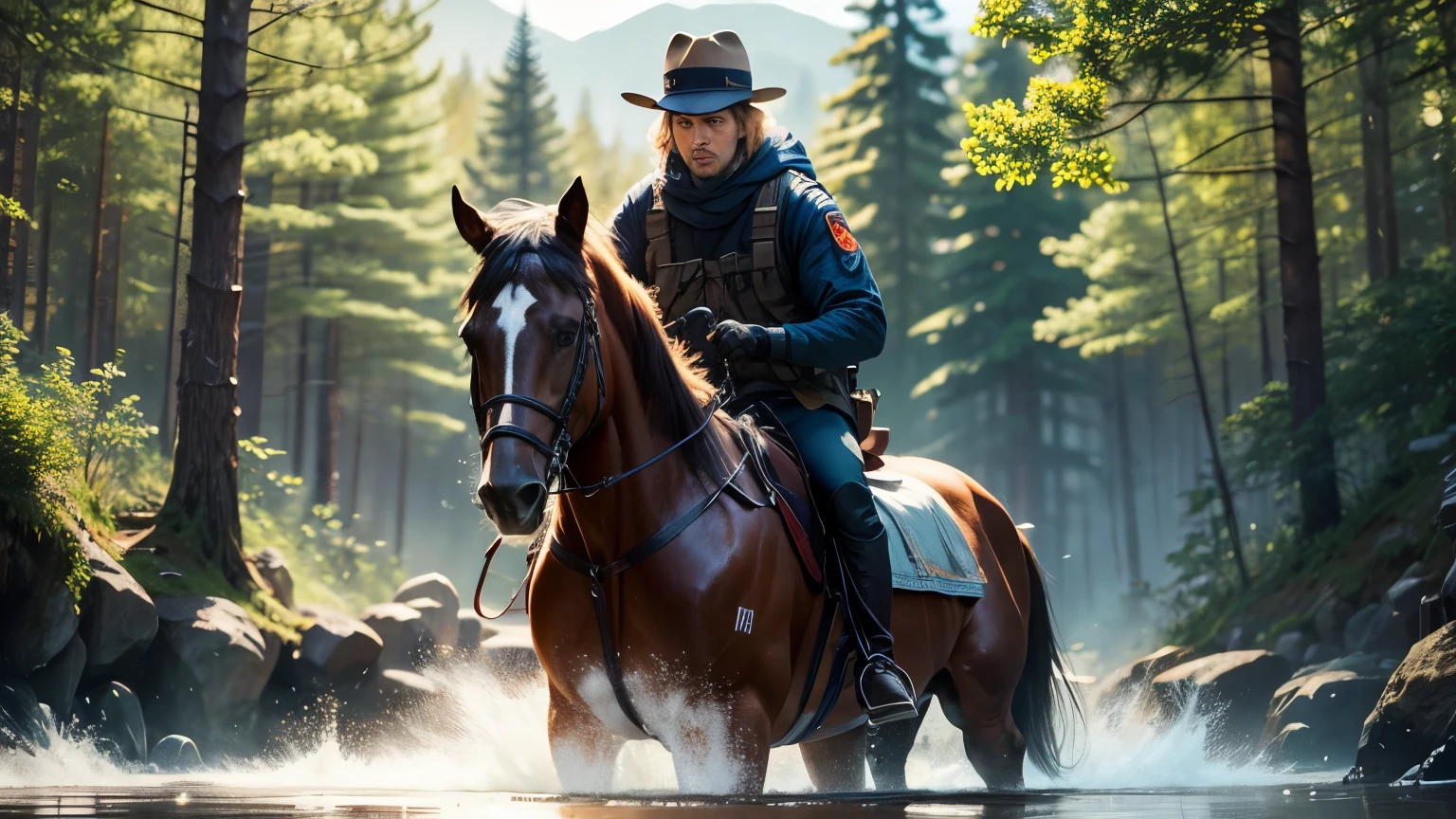 pov,Racking focus shot,Film Shot,1man use gun shot at viewer, fires, parks, splash,Film, 8K,completing the stable diffusion of serenity and contentment,masterpiece, best quality
