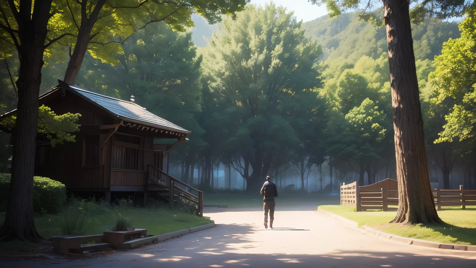 pov,Racking focus shot,Film Shot,1man use gun shot at viewer, fires, parks, splash,Film, 8K,completing the stable diffusion of serenity and contentment,masterpiece, best quality

