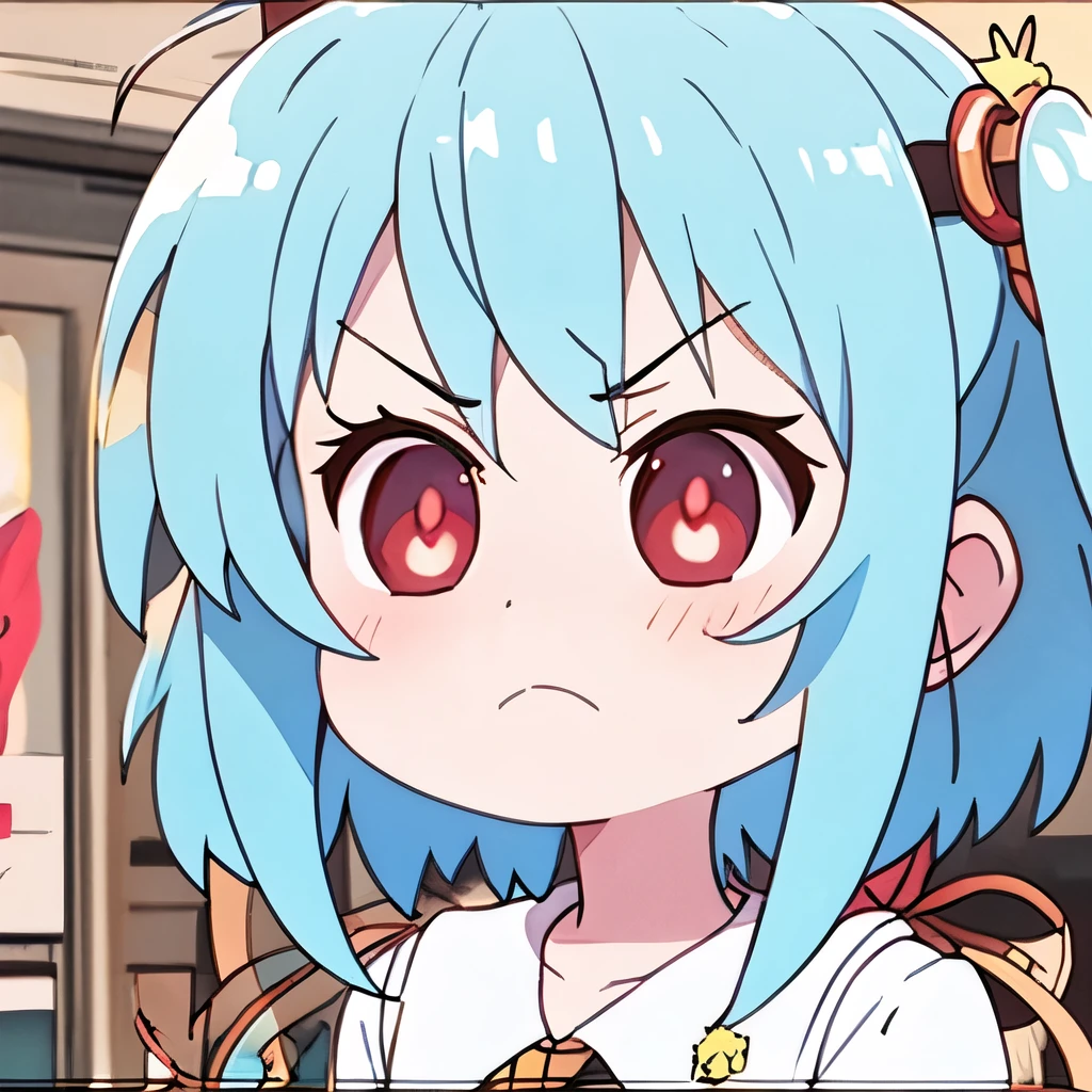 (masterpiece, best quality:1.2), Emoticon packages, !!,##,angry,red eyes,green hair