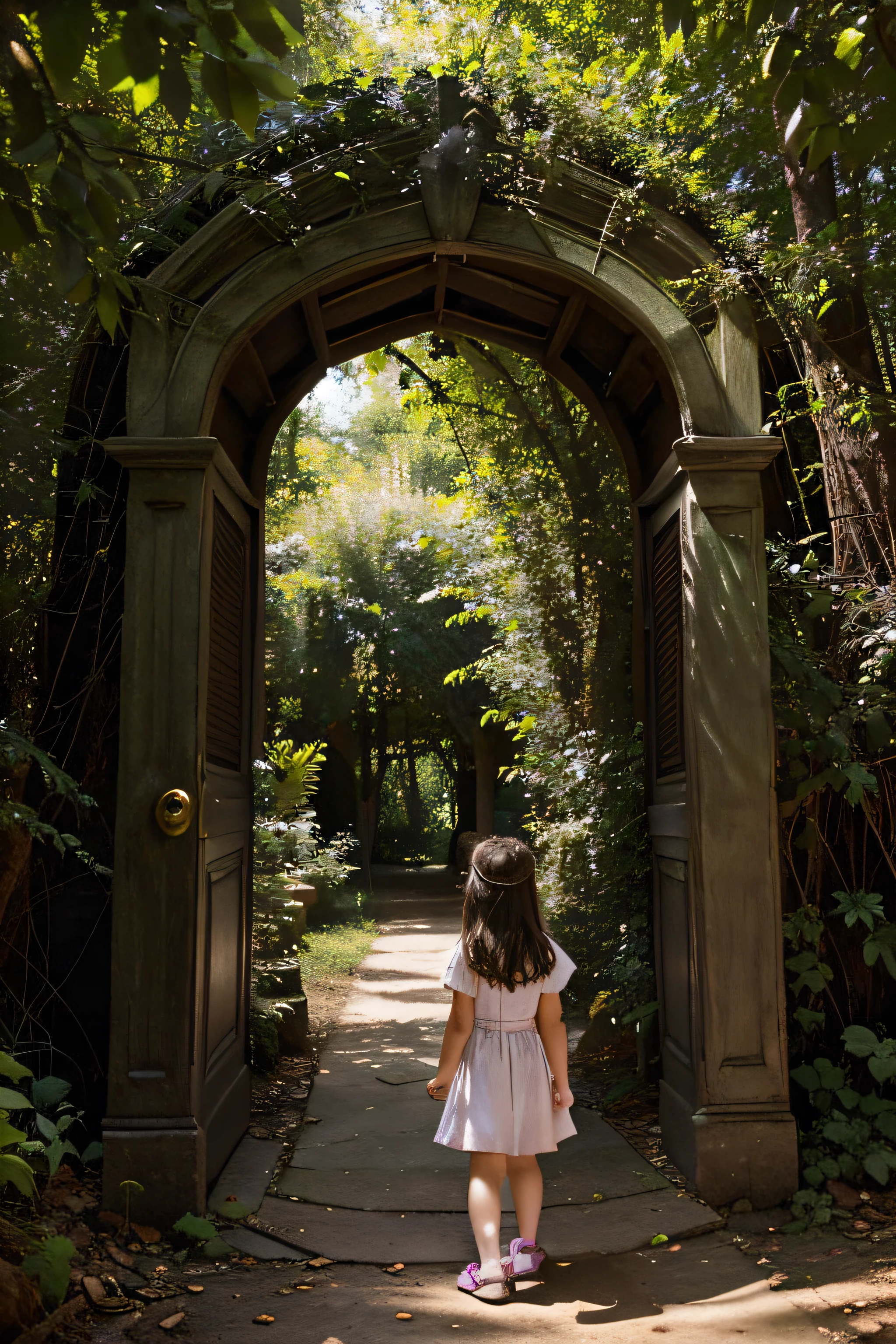  piture Once upon a time, in a small quiet town, a young girl named Lilly discovered a magical portal to an enchanted forest in her own backyard. Lilly was always adventurous and had a vivid imagination. This discovery was the greatest adventure she could ever dream of.