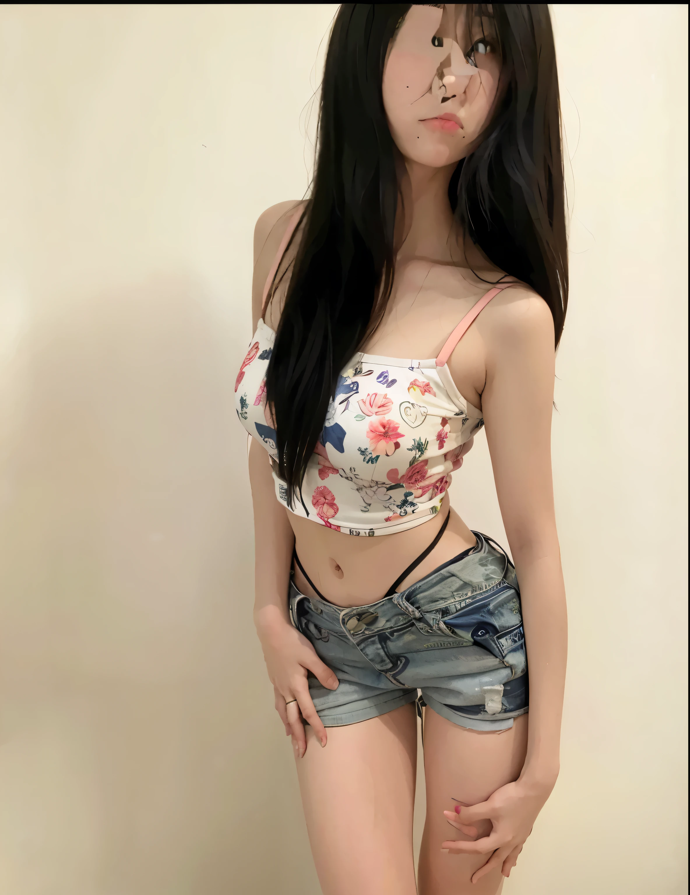 Asian woman wearing floral top and denim shorts, 22 years old, 18 years old, 21 years old, 27 years old, 23 years old, 24 years old女模特, 1 8 yes, 29 years old, slim girl photos, 28 years old, 16 years old, 24 years old