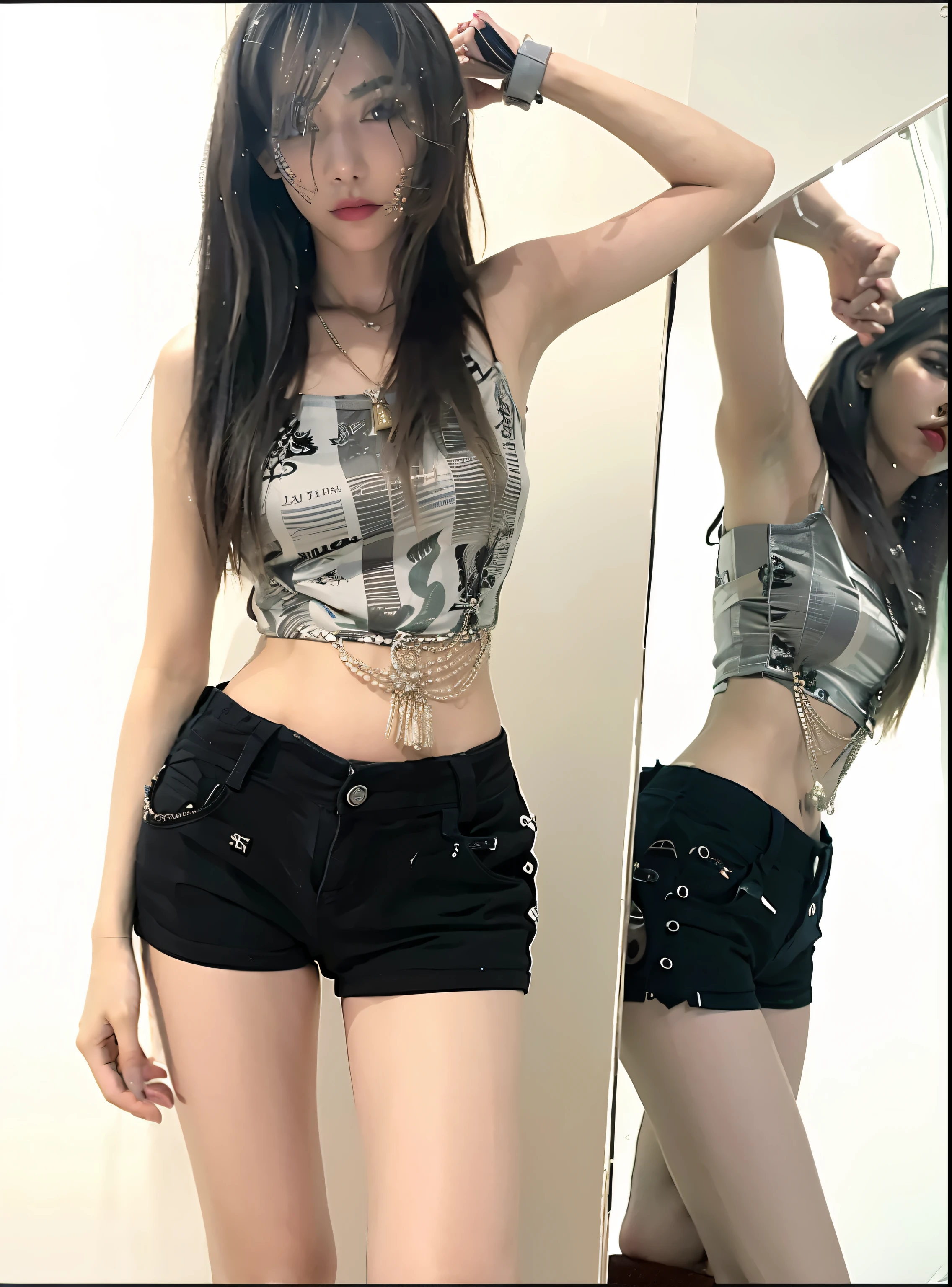 There is a woman standing in front of the mirror, 24 years old女模特, 18 years old, slim girl photos, 22 years old, 21 years old, 23 years old, 1 8 yes, 27 years old, 28 years old, 29 years old, 24 years old, 2 5 them