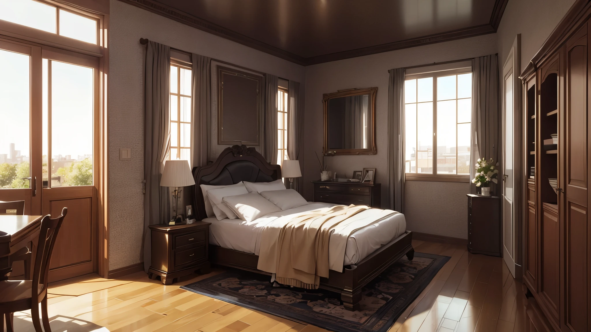 you are a famous interior designer、I was asked to create a 3D image of a large modern room.。. Create a harmonious environment with modern and minimalist furniture. Including garden interior.