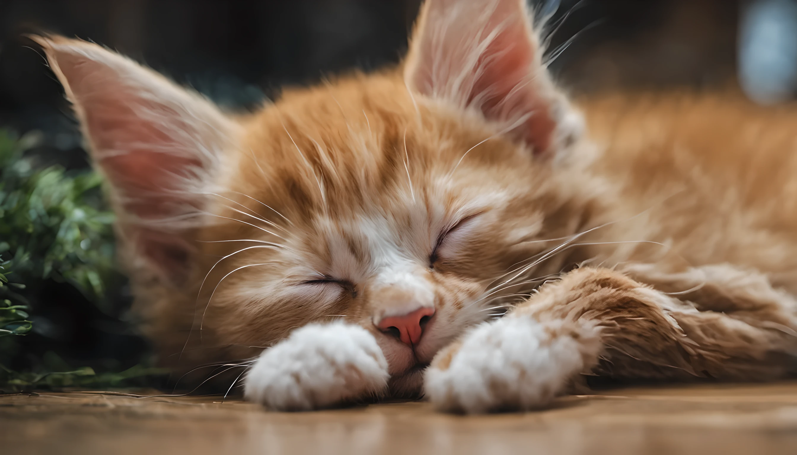 8k, RAW photo, 1 kitten, sleep