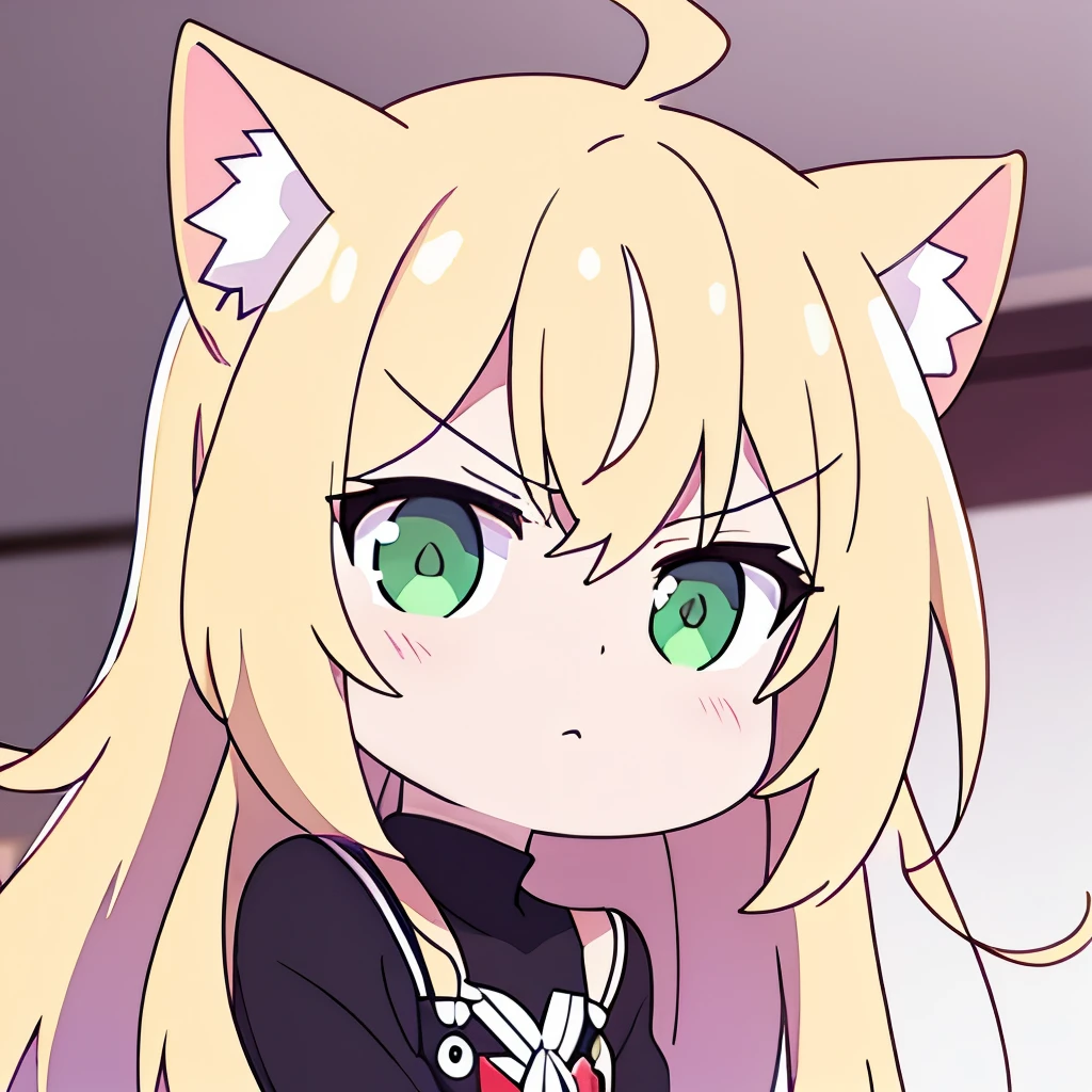 (masterpiece, best quality:1.2), Emoticon packages, !!,##,angry,green eyes,red hair,cat ears