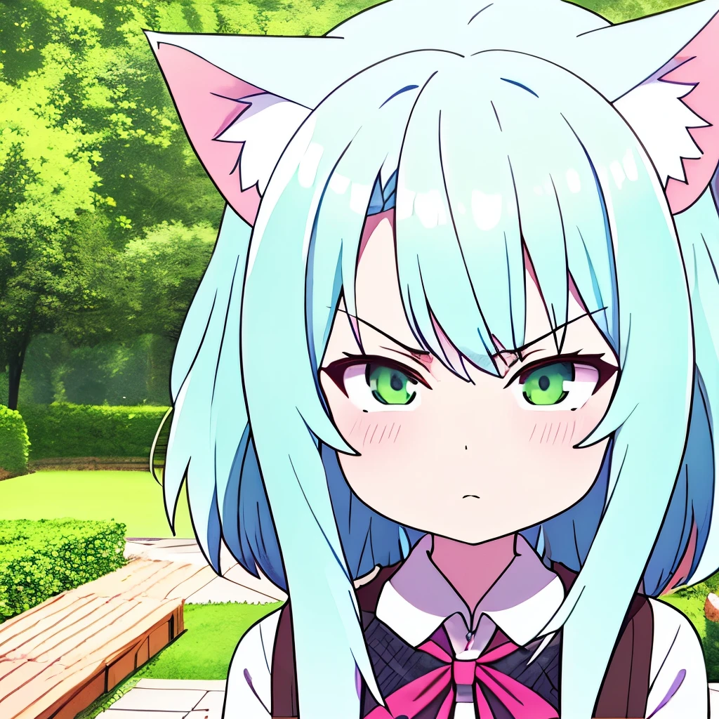 (masterpiece, best quality:1.2), Emoticon packages, !!,##,angry,green eyes,red hair,cat ears