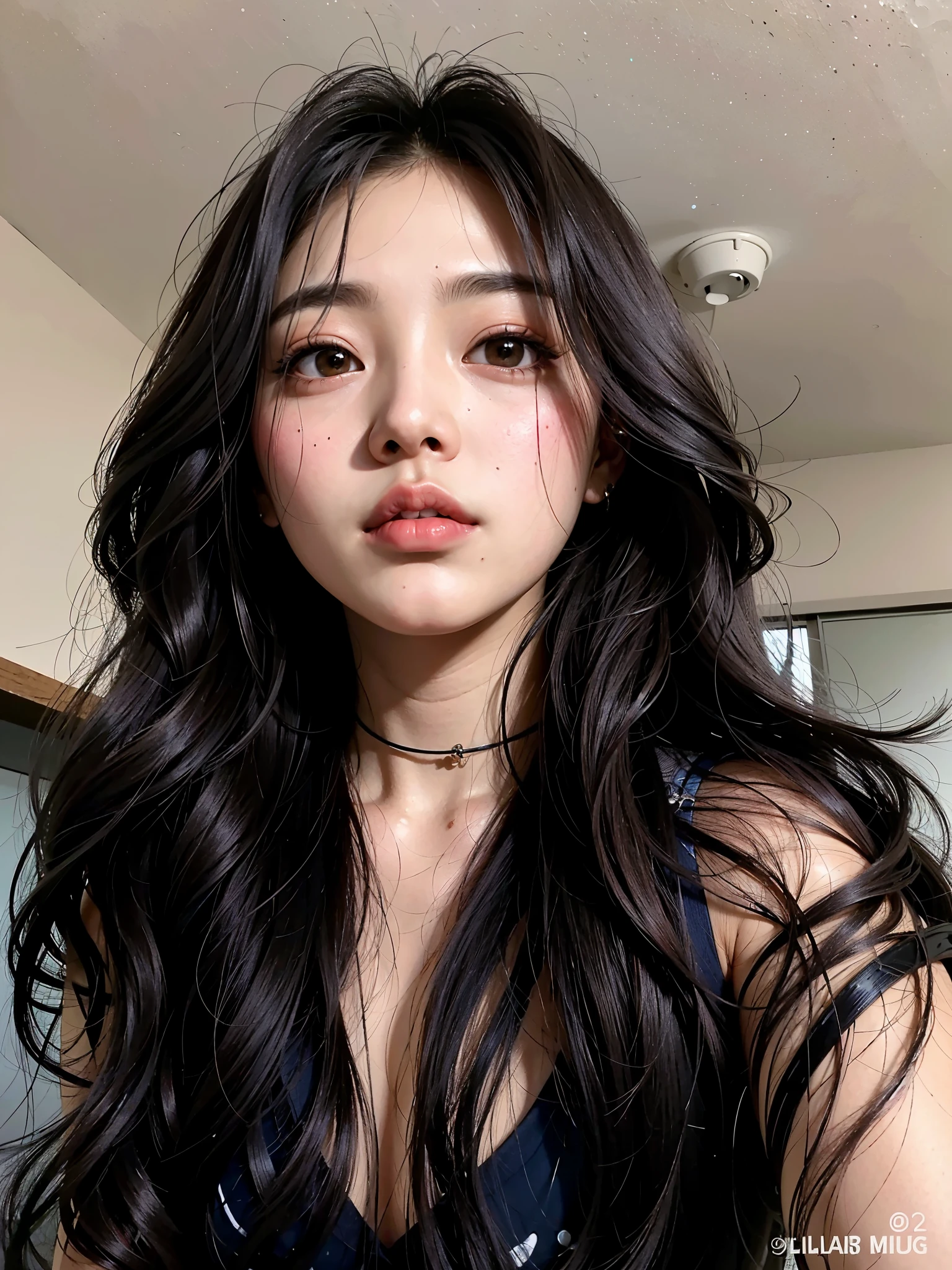 um close de uma mulher com longos cabelos pretos e um estrangulamento, Ulzzang,  coreana, ela tem cabelo preto com franja, cruel korean goth girl, linda mulher sul-coreana, adorable and pale korean face, Linda jovem coreana, Korean facial features, Linda jovem coreana, Jinyoung Shin, young lovely korean face, Jisoo do Blackpink, retrato de jisoo blackpink