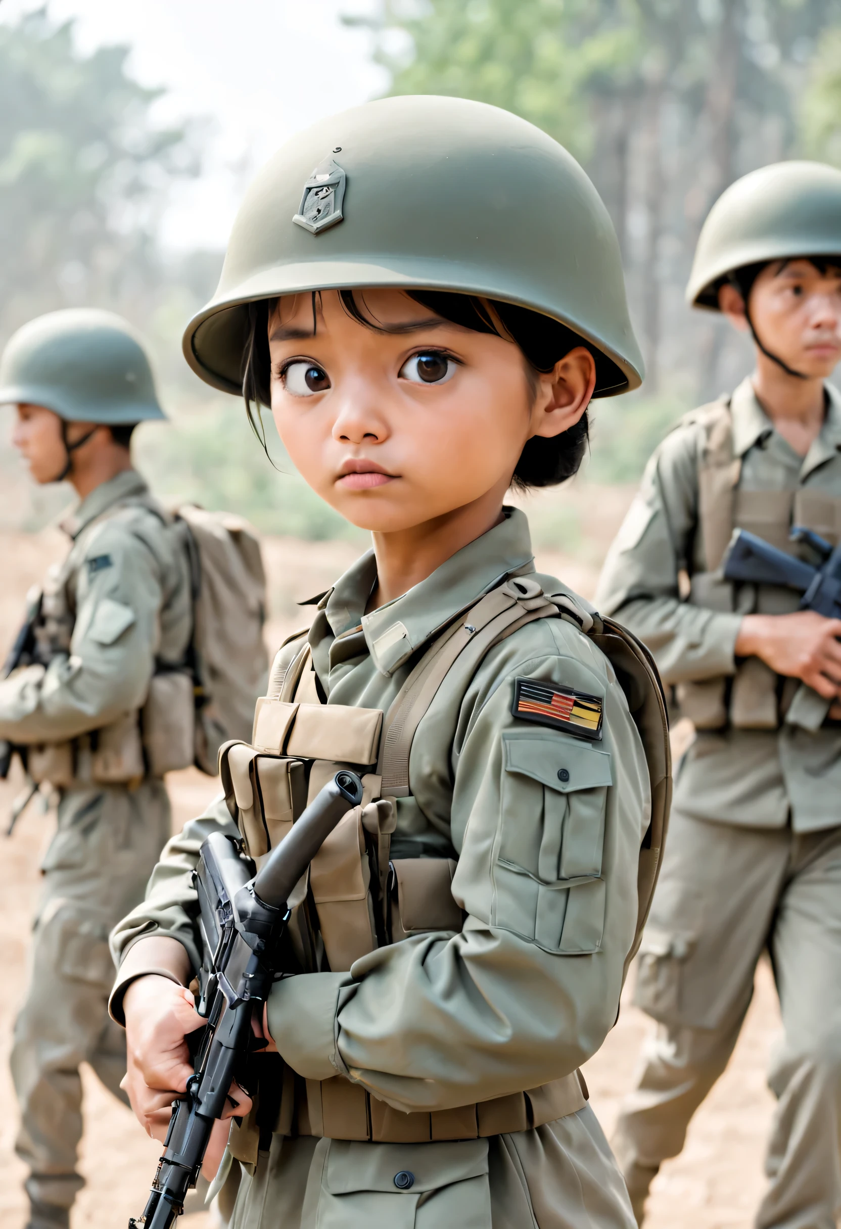 an image about In a land of bravery, soldiers guarded their homeland, training tirelessly with courage and focus on duty.