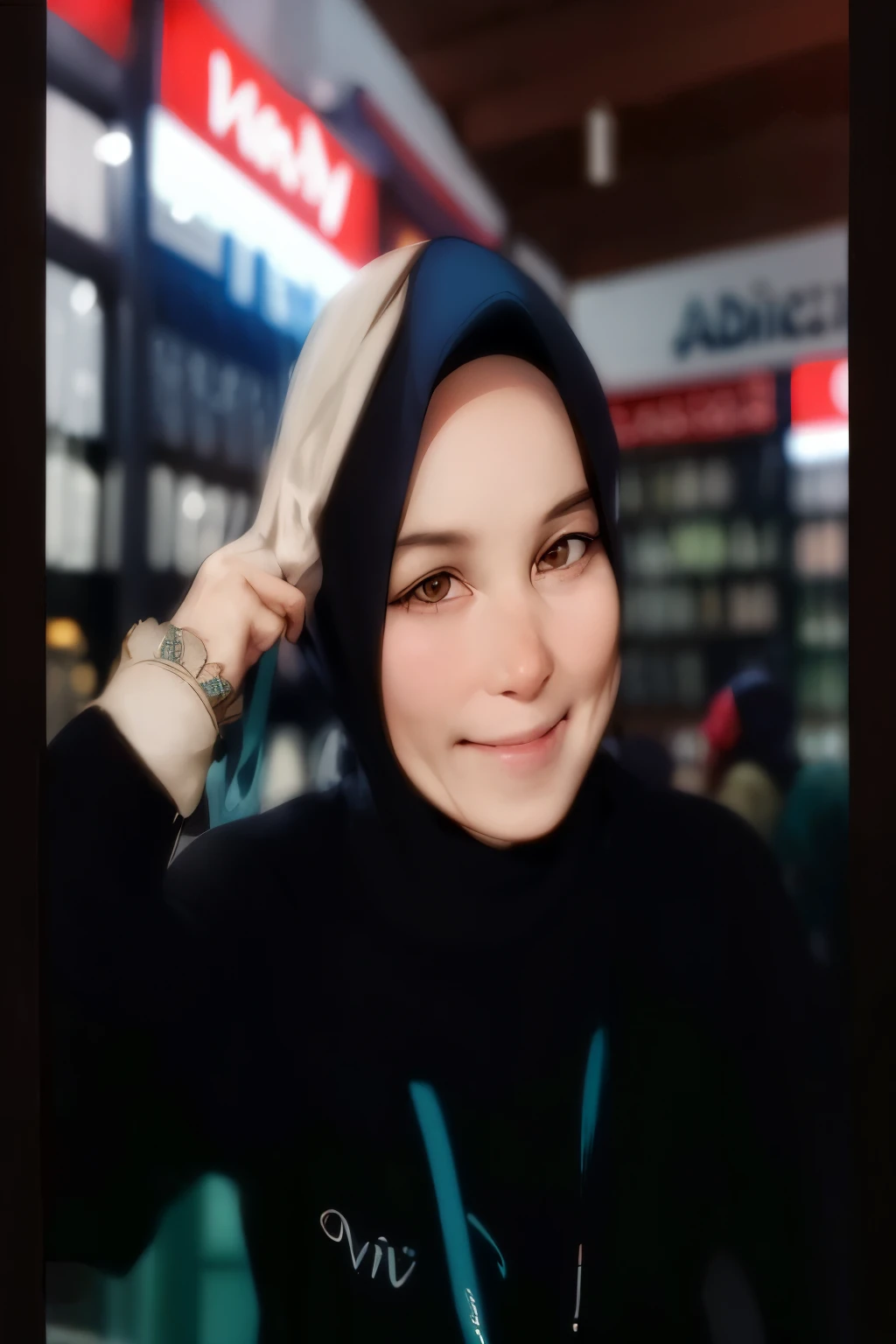 there is a woman that is smiling and wearing a hijab, vivy, with kind face, lily frank, old picture, with accurate face, friedly smile, zenra taliyah, clean face, faridah malik, lovely woman, by Abidin Dino, professional picture, picture, siya oum, lovely smile, serena malyon, headshot profile picture