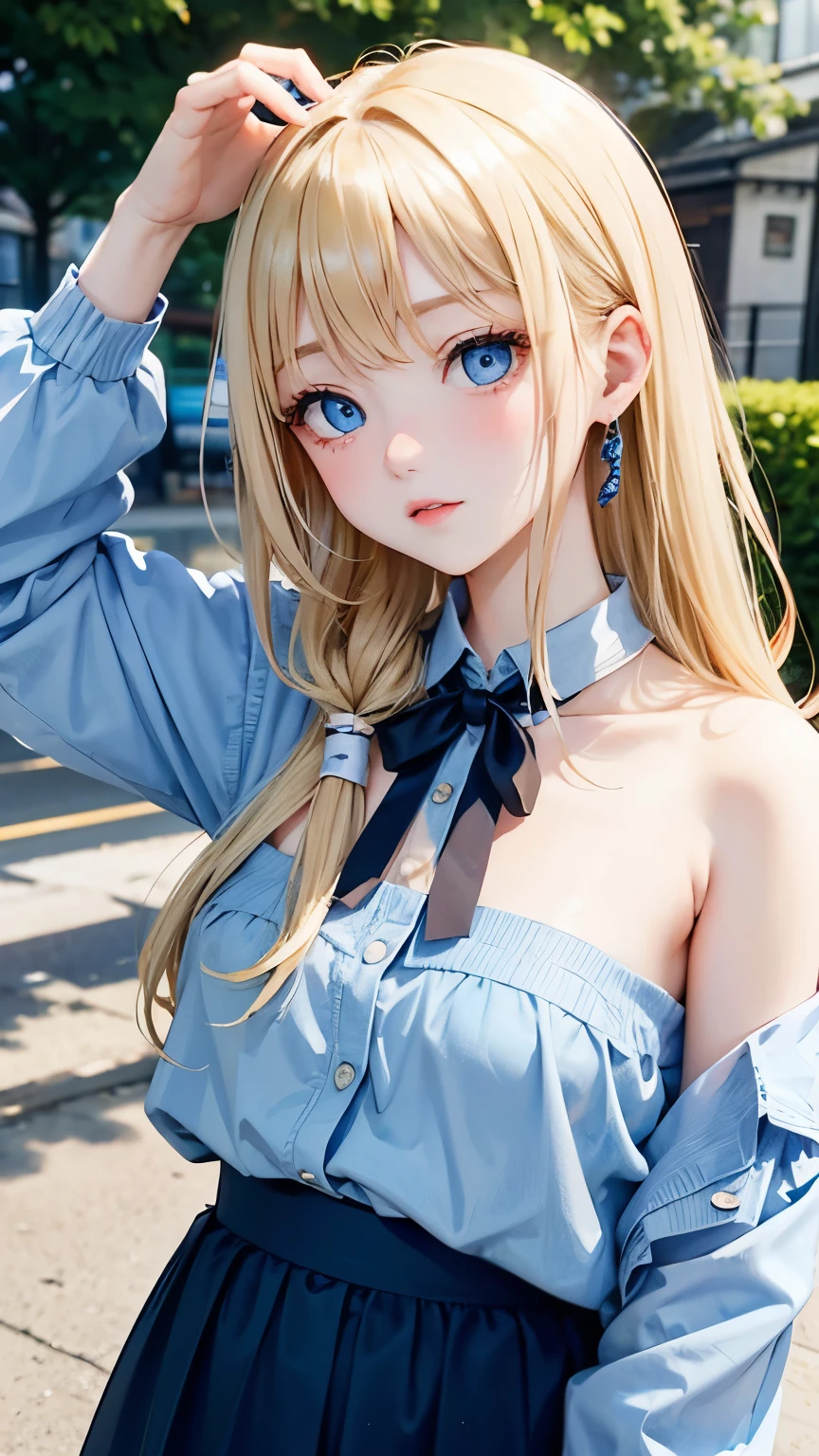 blonde、blue eyes、girl