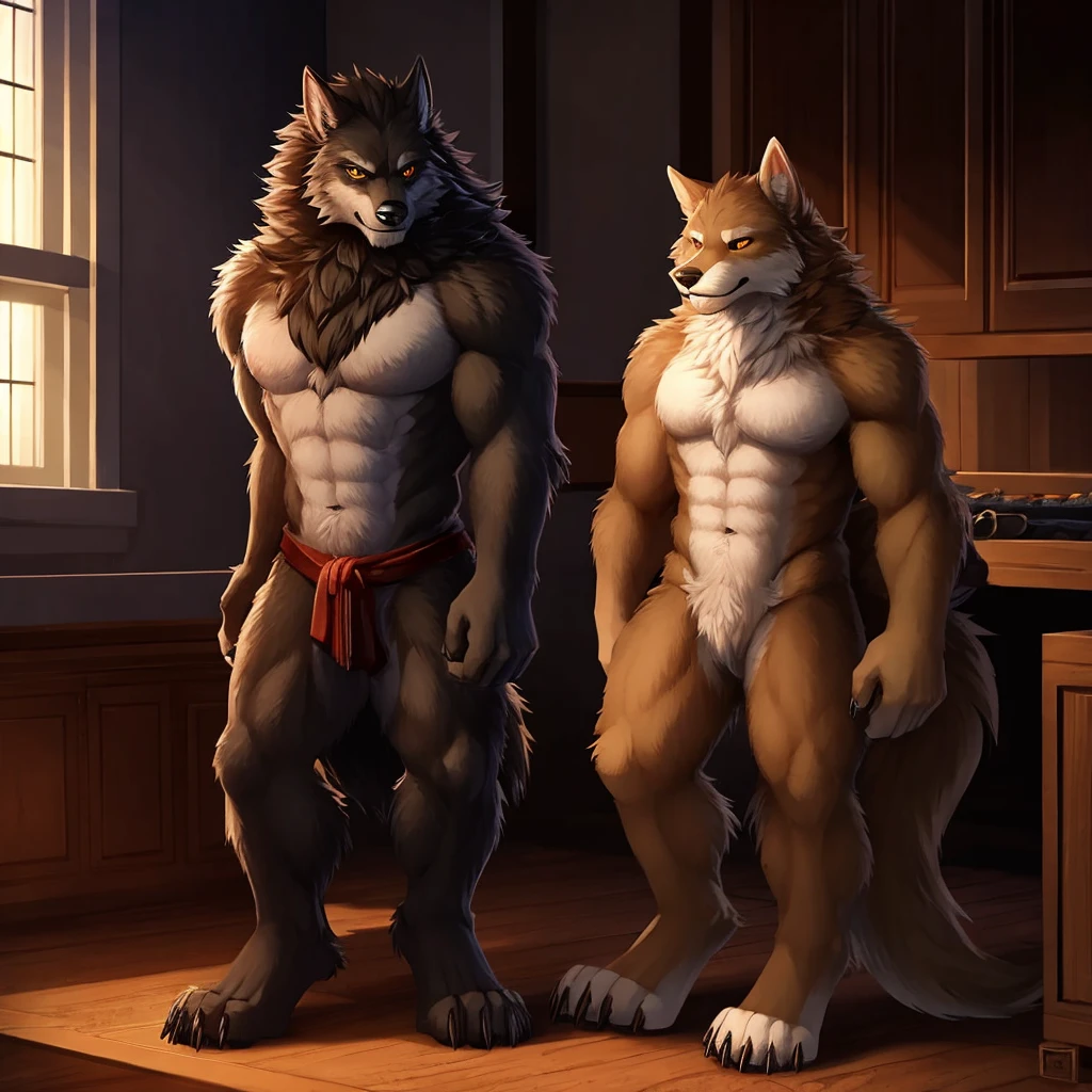 werewolf,strong,plush,paw,stand,Detailed character details