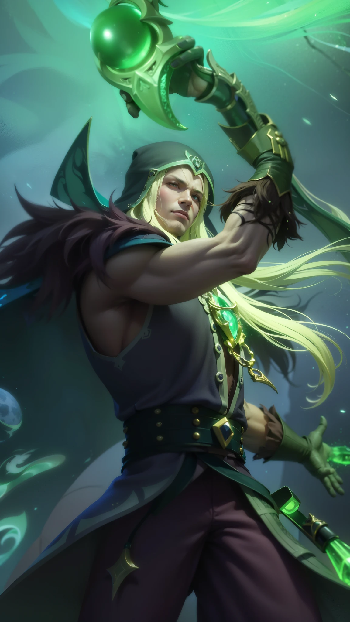 Best quality, masterpiece, detailed skin texture, detailed clothes texture, detailed face, super detail, 8k, intricate detail, 1 boy, The color doesn't change, Muscle guy, 1 guy, green eyes, a close up of a person holding a sword in a dark room, heise jinyao, astri lohne, inspired by Huang Shen, male vampire of clan banu haqim, zhongli from genshin impact, alucard, casimir art, keqing from genshin impact, karthus from league of legends, skinny male fantasy alchemist.
