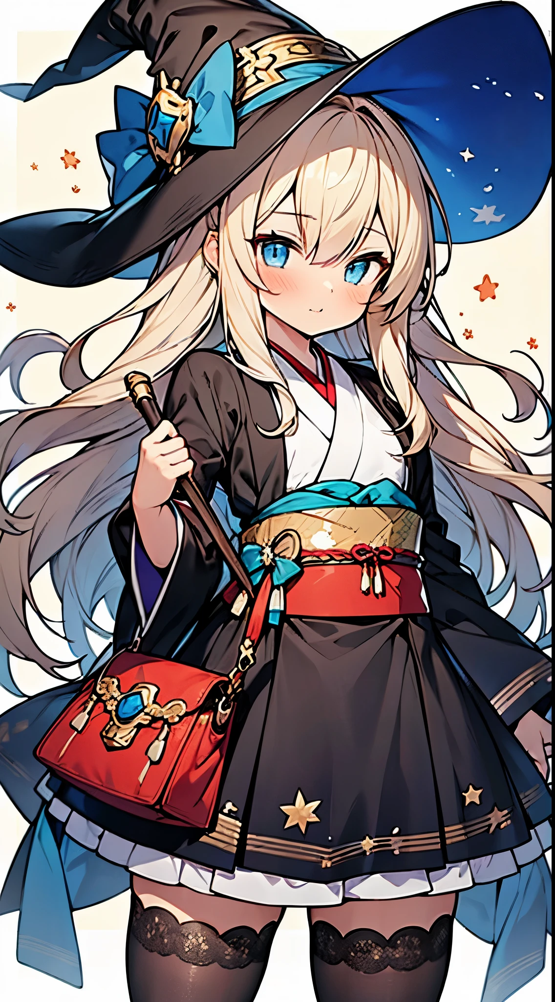 1boy,solo,Beautiful boy cross-dressing,cute face,
boy dressed as cute girl,boy cuter than girl,
silver long hair,blue eyes,blue ribbon,witch-boy,
frilly hat,pattern print tights,
gothic ta kimono,witch kimono dress,
Japanese sleeves,luxurious obi,Emblem of the Great Whore of Babylon,