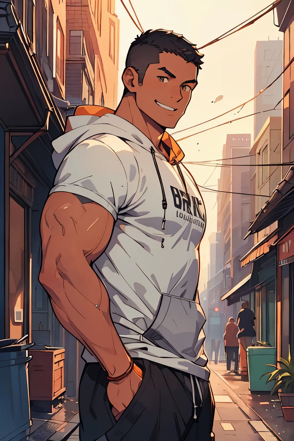 A Cartoon Of A Man Standing In The Middle Of A Street SeaArt AI