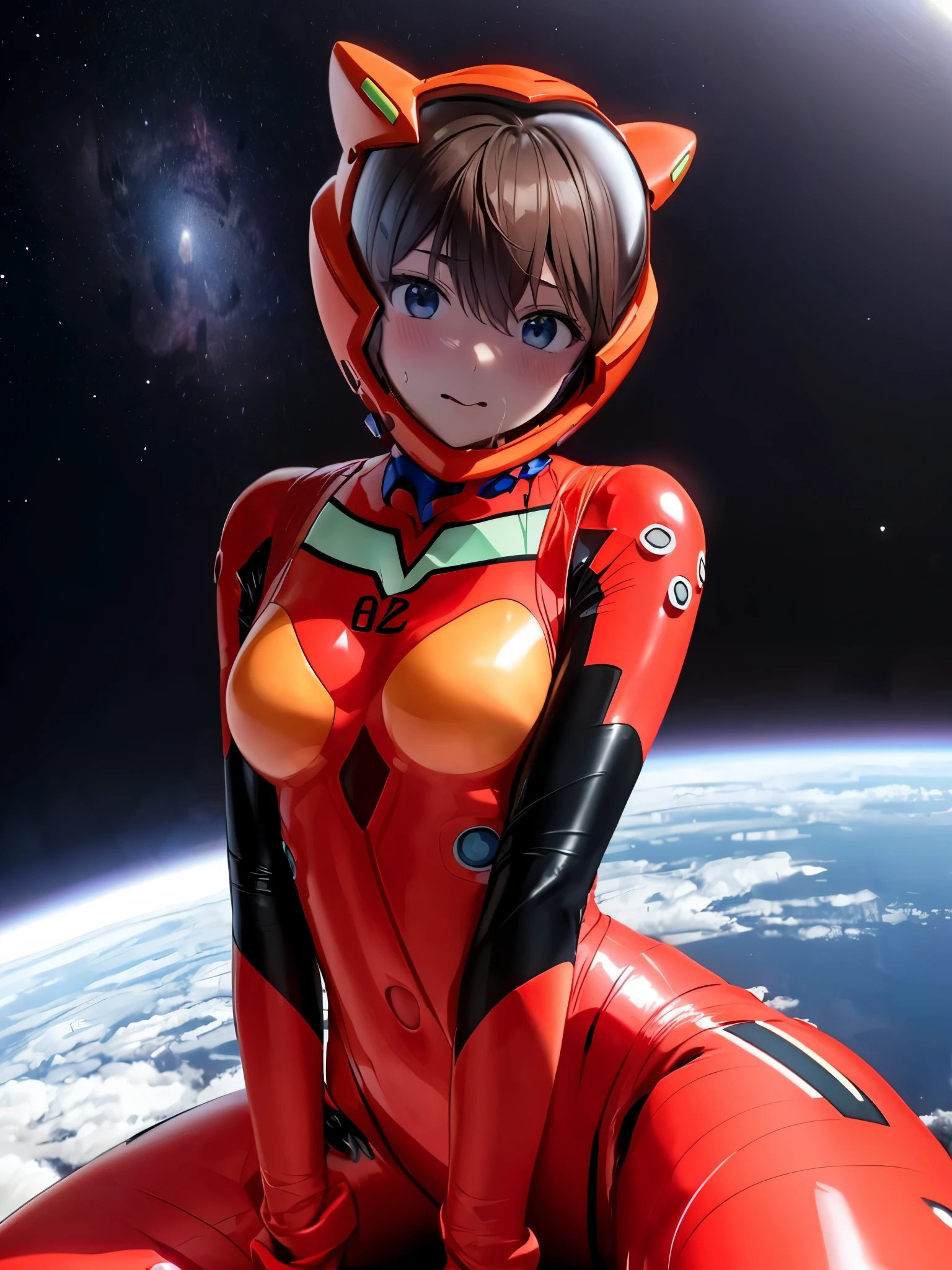  plugsuit, red bodysuit, ,eva helm, space helmet, ((stronaut))), ( 1 girl,, blush, breasts, collarbone, girl on top, hetero, small breasts, pov, sweeping bangs, solo focus, (straddling ), sweat, thighs, arms outstretched, medium hair,, cleavage, volumetric lighting, motion lines, hearts spoken, spacesuit, , eva helmet, helmet space, space background, , rolling eyes, drool, drool, cum on face , eva helmet , helmet space, , reaching out to the audience looking at the audience, drool, earrings, tongue, indoors, purple lights, very short hair, (space on the monitor, Earth seen from space, spaceport ) approaches the viewer, yellow hair, plugsuit, red bodysuit, asuka langley soryu, blue eyes, hair between eyes, headgear, interface headset, orange hair,