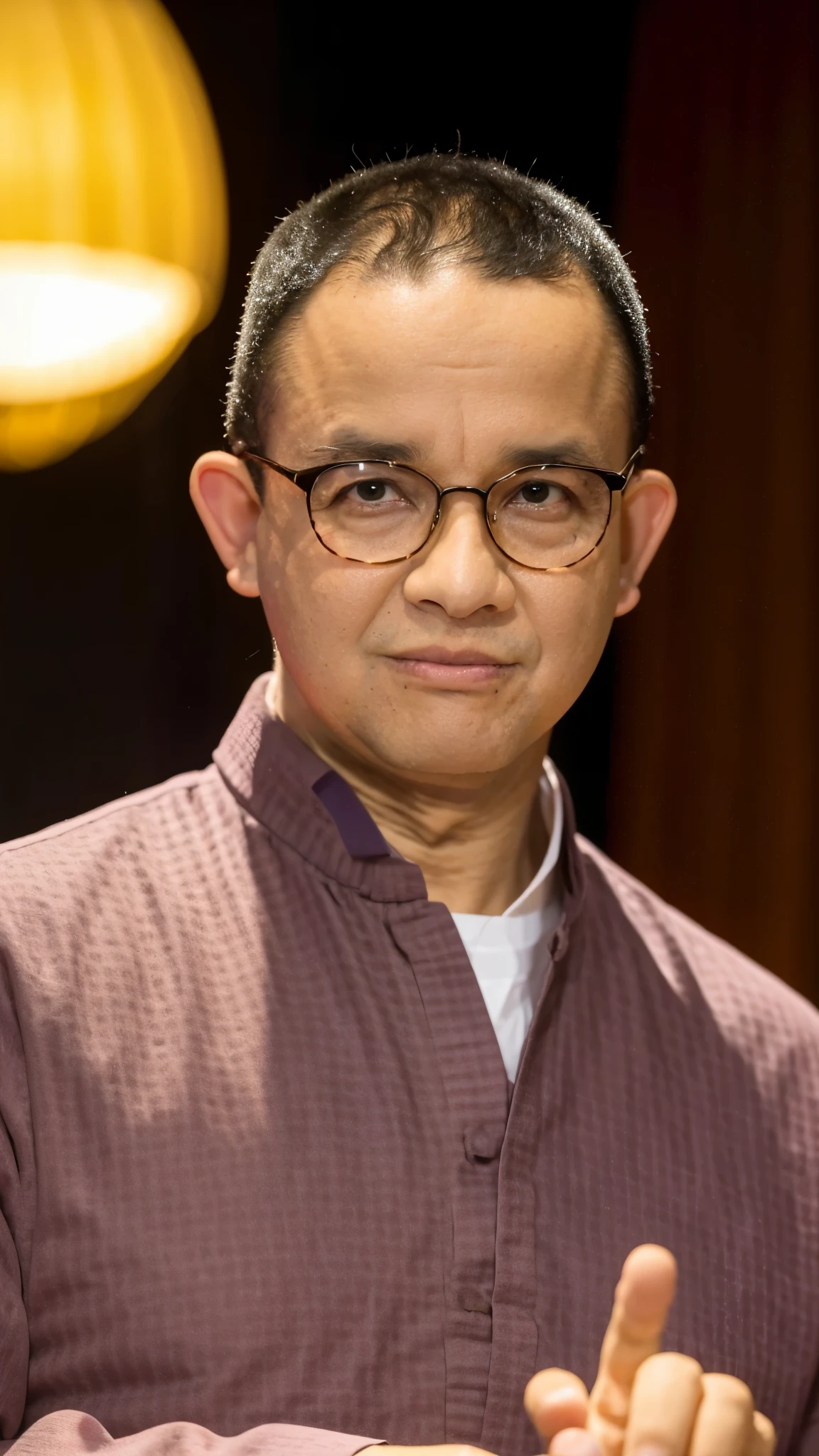 Alafard a Man in brown robe poses for a photo, portrait of monk, bald, no hair, wearing brown robes, buddhist monk, Cai Xukun, yanjun cheng, aang, portrait shooting, avatar aang, monk clothes, 7 0 mm portrait, Close portrait, young wan angel, close up portrait shot, inspired by Chen Daofu, anis