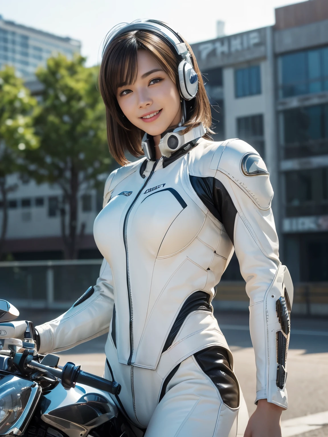 (8K、Raw photography、Highest quality、masterpiece:1.2),(Black Hair、Dark Eyes:1.9),(Plug Suit:1.6)、View your audience,Viewed from the front,White skin,(:1.3)、(Tight waist:1.6)、(Clothes that accentuate the shape of the breasts:1.2)、(Big Breasts :1.5)、Slim figure、Ultra-high resolution,beautiful,beautiful fece,(One person、No background:1.9),whole bodyボディー,Japanese women,(reality的:1.37)、Photon Mapping,reality、(Baby-faced and cute: 1.2)、(Cute Smile: 1.8)、(Round face: 1.8)、Radio City、Physically Based Rendering、Depth of field rally background、photograph, (I can see your knees、Thigh close-up:1.8),(:1.6),whole body、Great quality
